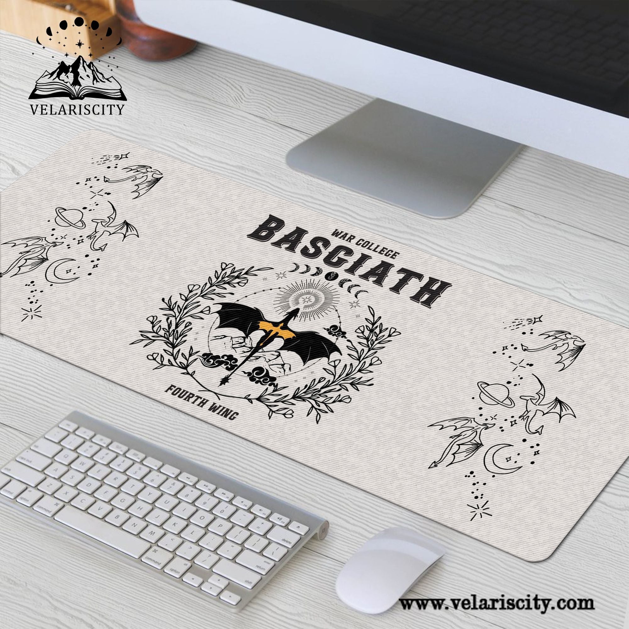Fourth Wing Basgiath War College Desk Mat, Dragon Riders Mouse Pad, Empyrean Series Desk Pad Gift DMVLR10