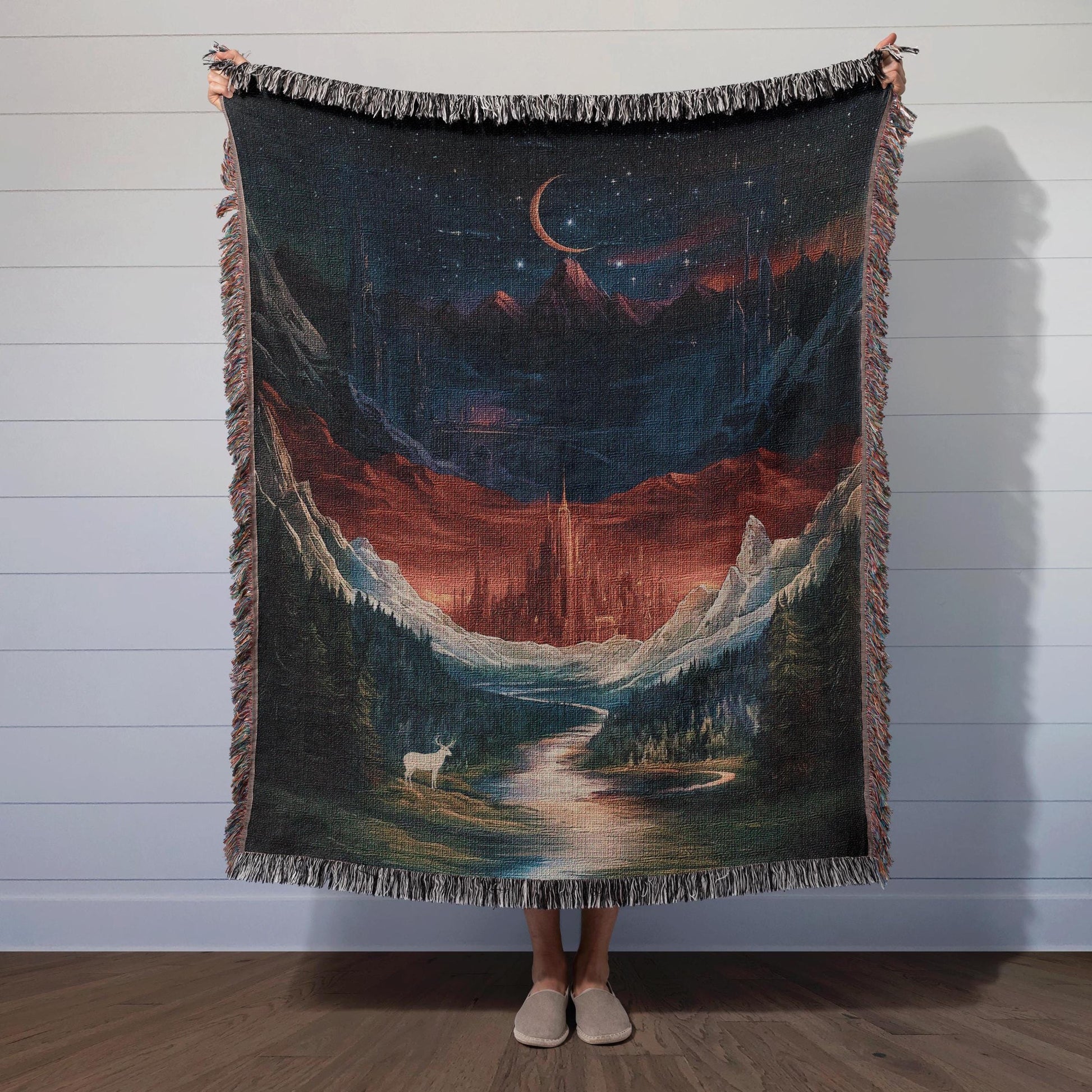 ACOTAR, Crescent City, Throne of Glass, Woven Blanket, Fantasy Bookish Decor Maasverse Booktok Gift Reading Nook Throw Night Court Aesthetic BKVLR06