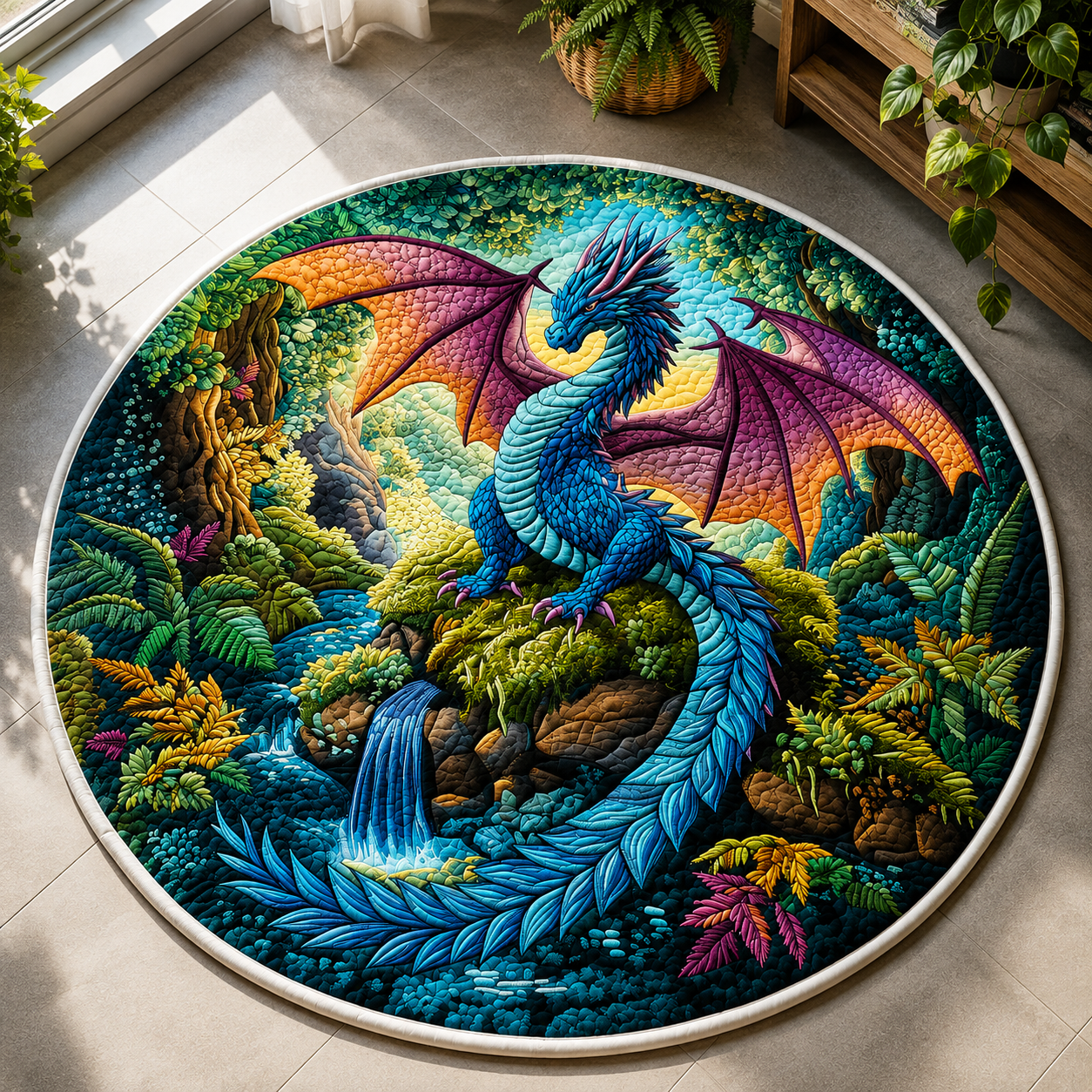 Mystic Flight Quilted Round Mat - QRVLR08