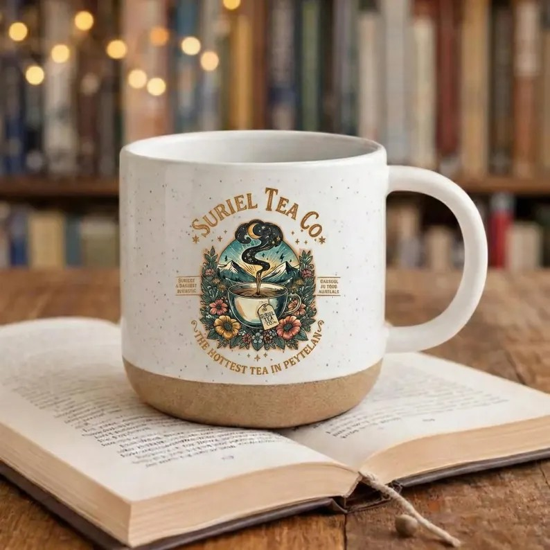 ACOTAR Inspired Suriel Tea Co Pottery Mug, Bookish Tea Cup, Fantasy Coffee Mug, Gift for Readers and Book Lovers PMVLR23