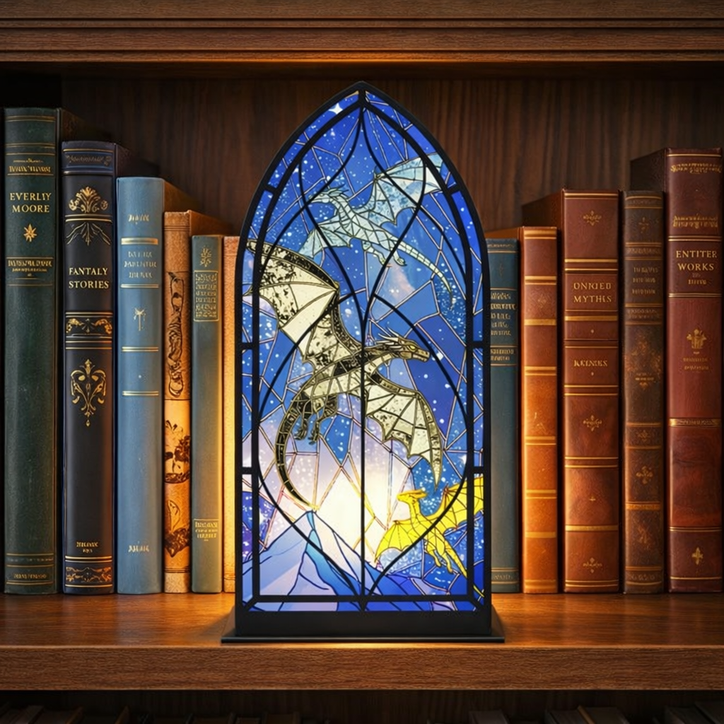 Gothic Dragon Library Sign, Fantasy Bookshelf Decor, Book Lover Gift, Reader Gift, Dragon Book Nook Shelf Sign BNVLR27