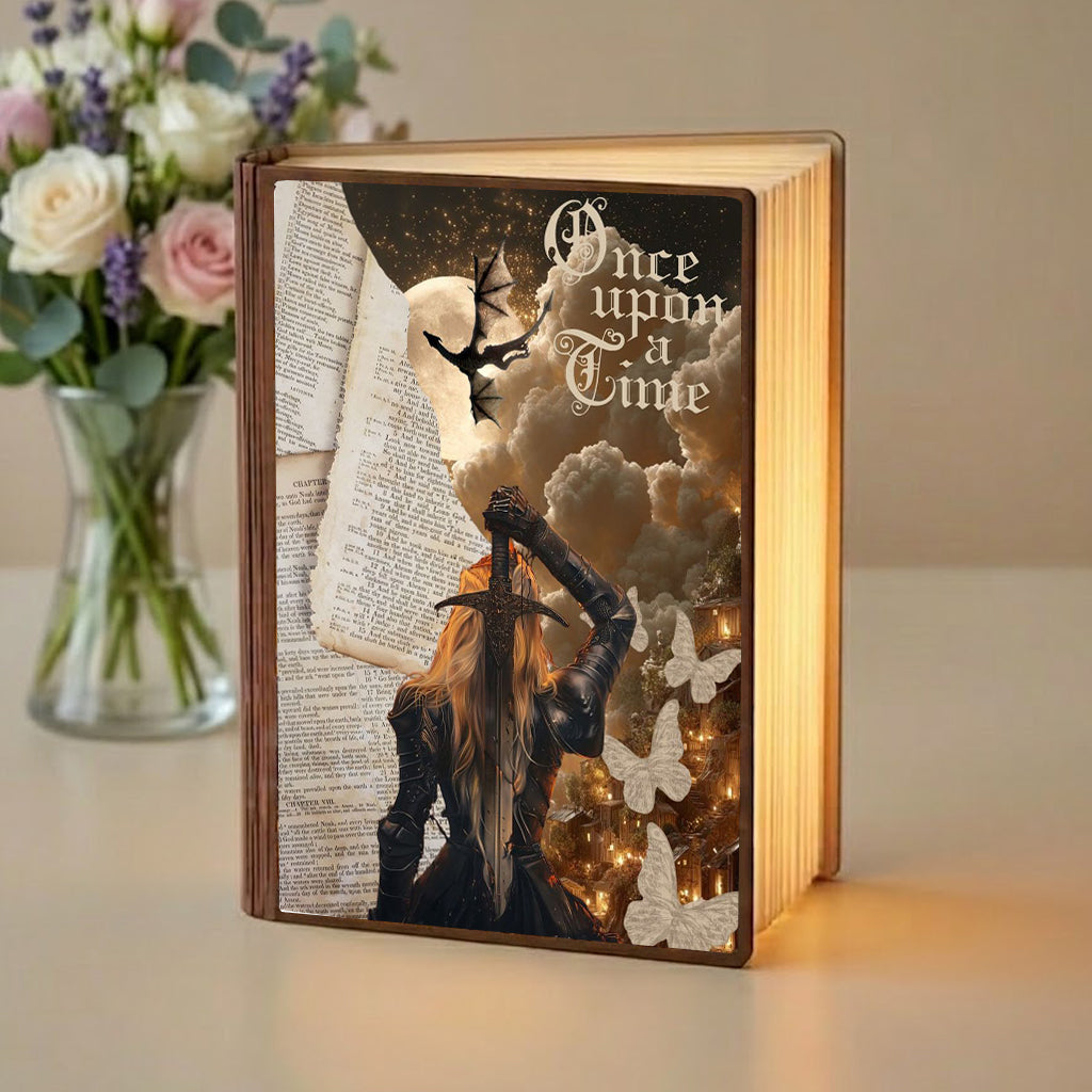 Once Upon A Time Book Lamp, Throne Of Glass Night Light, Fantasy Decor, Reader Gift for Fans, Mystical Bookish Home Decor BLVLR12