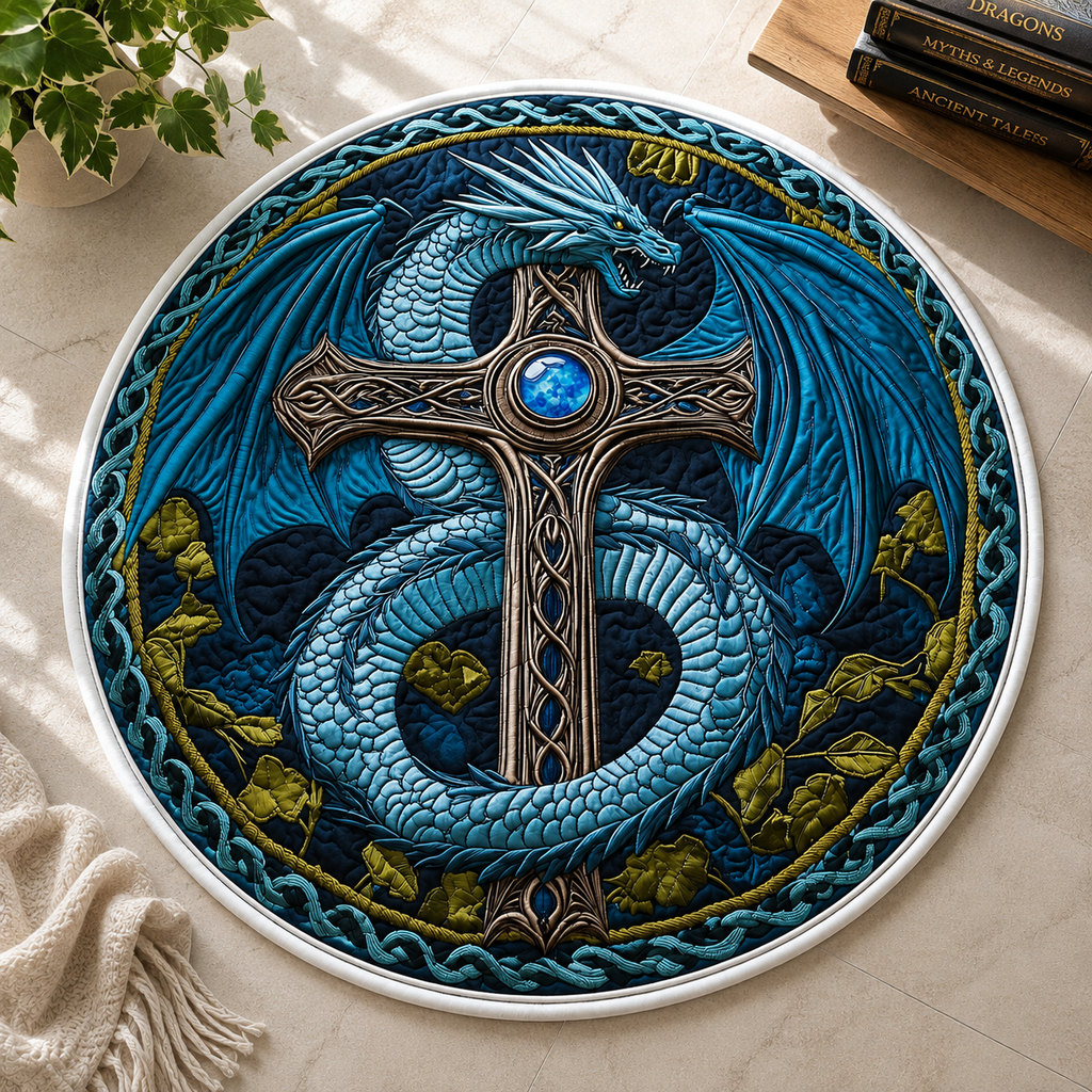 Gilded Scales Quilted Round Mat - QRVLR04