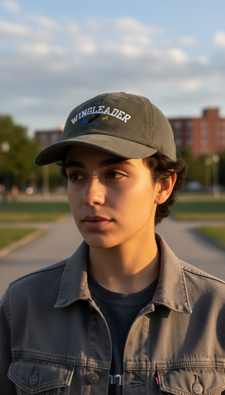 Fourth Wing Inspired Wingleader Corduroy Dad Hat, Dragon Rider Embroidered Cap, Fantasy Bookish Gift for Readers VLRH16