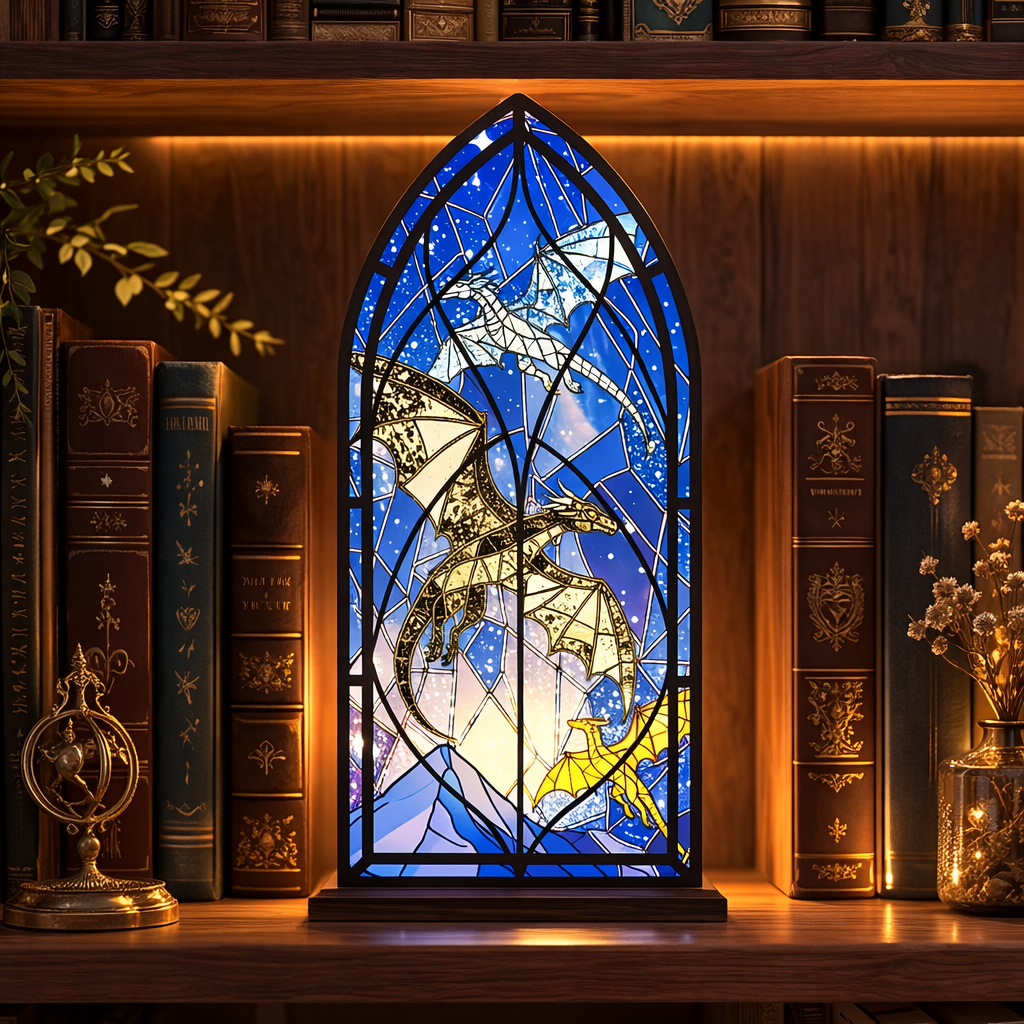 Gothic Dragon Library Sign, Fantasy Bookshelf Decor, Book Lover Gift, Reader Gift, Dragon Book Nook Shelf Sign BNVLR27