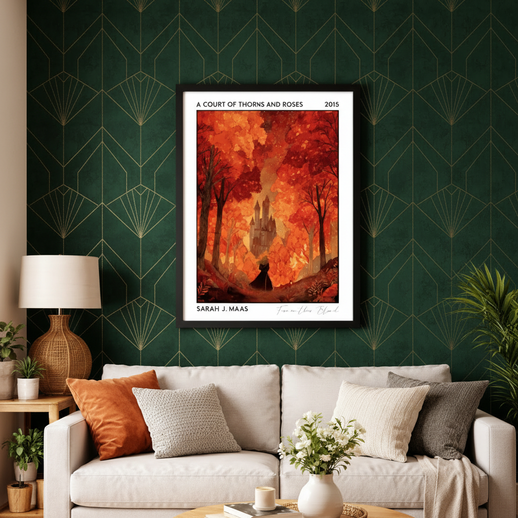 A Court of Thorns and Roses Poster, ACOTAR Wall Art Print, Sarah J. Maas Bookish Decor, Fantasy Reader Gift VLRP66
