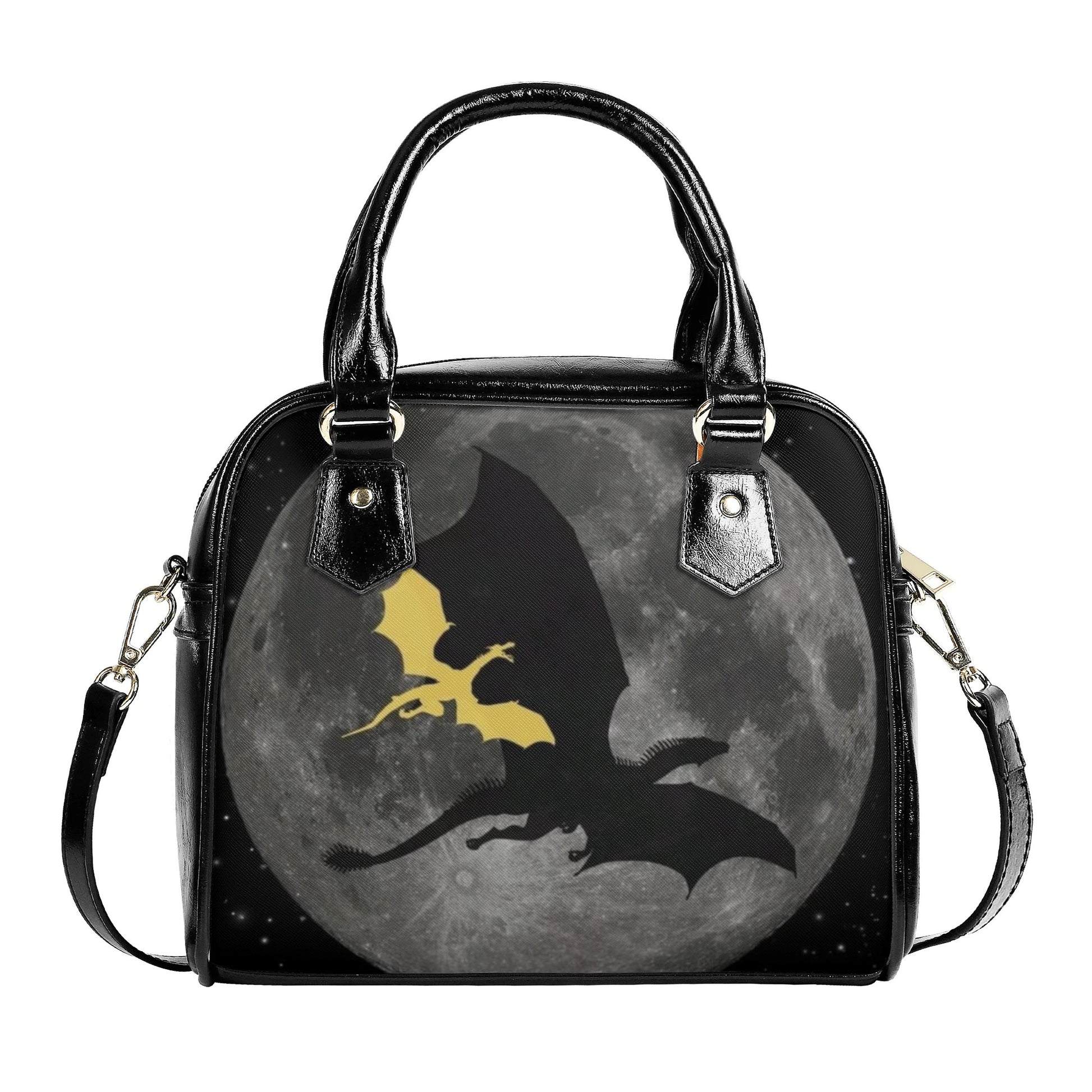 Fourth Wing Leather Bag, Moonlit Dragon Bag, Personalized Leather Bag, Fantasy Leather Handbag, Perfect Gift for Women. HBVLR03