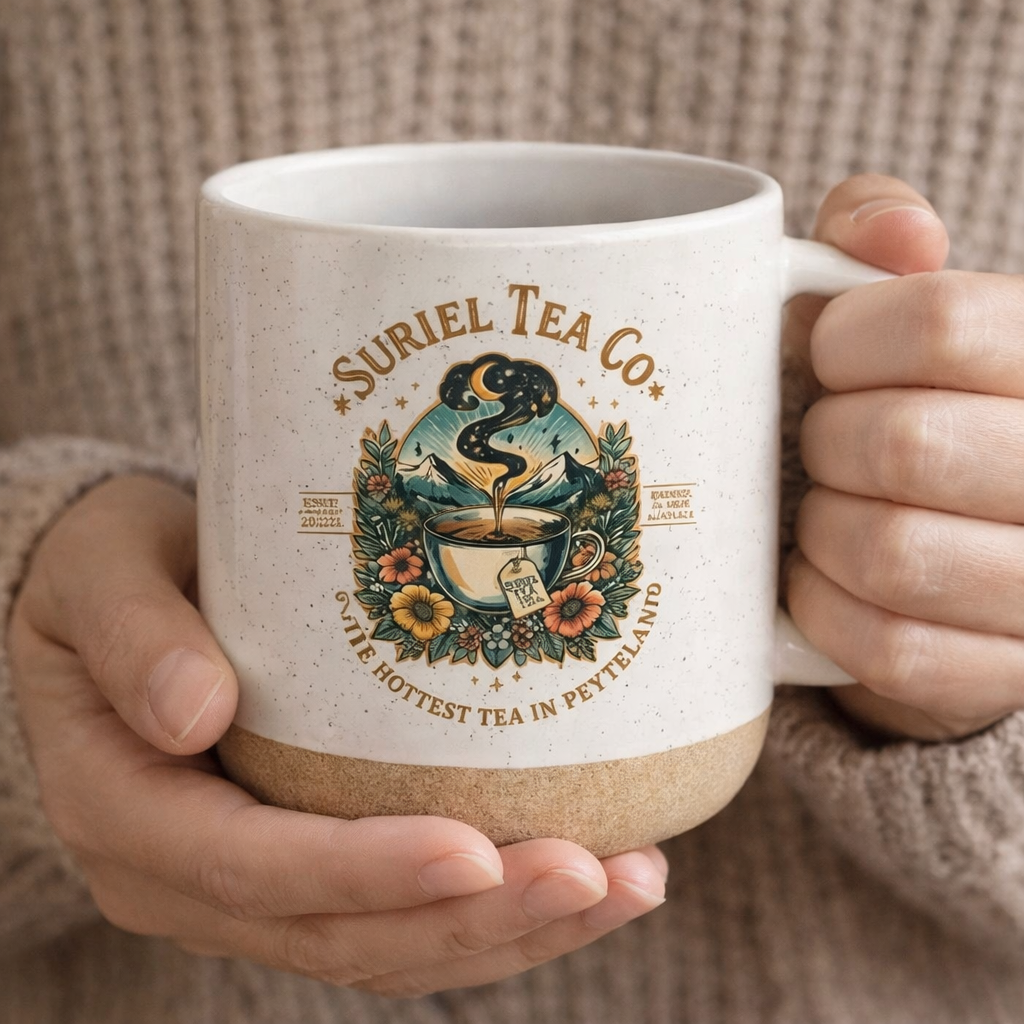 ACOTAR Inspired Suriel Tea Co Pottery Mug, Bookish Tea Cup, Fantasy Coffee Mug, Gift for Readers and Book Lovers PMVLR23