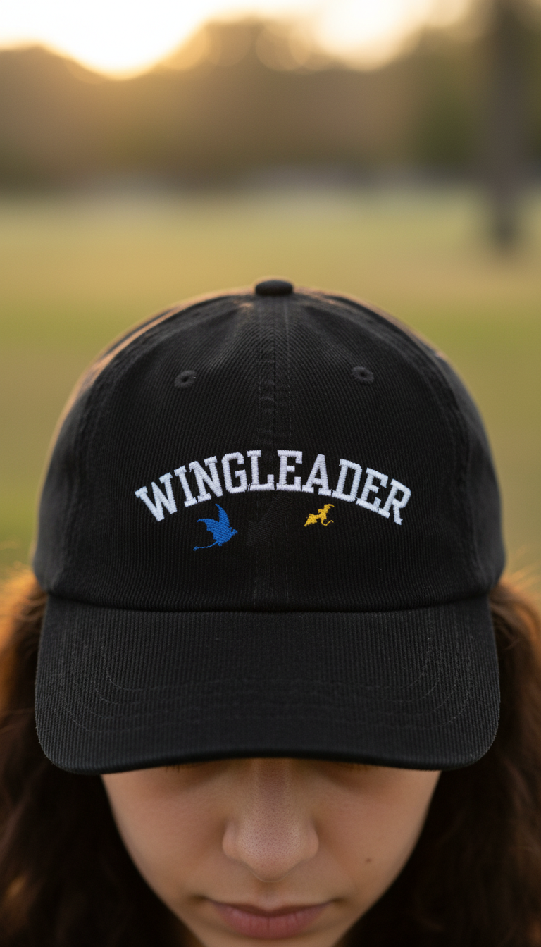 Fourth Wing Inspired Wingleader Corduroy Dad Hat, Dragon Rider Embroidered Cap, Fantasy Bookish Gift for Readers VLRH16