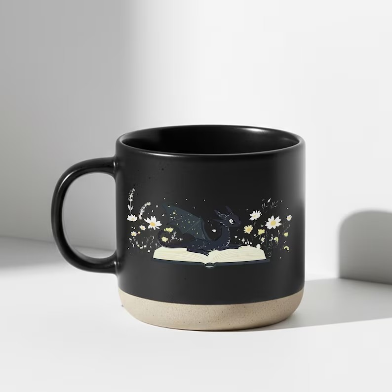 Pottery Mug Fantasy Dragon , Fantasy Bookish Mug, 4th Wing Merch, Book Lover Gift, Bookish Coffee Cup, Dragon Home Decor for Reader,Book Gift PMVLR02