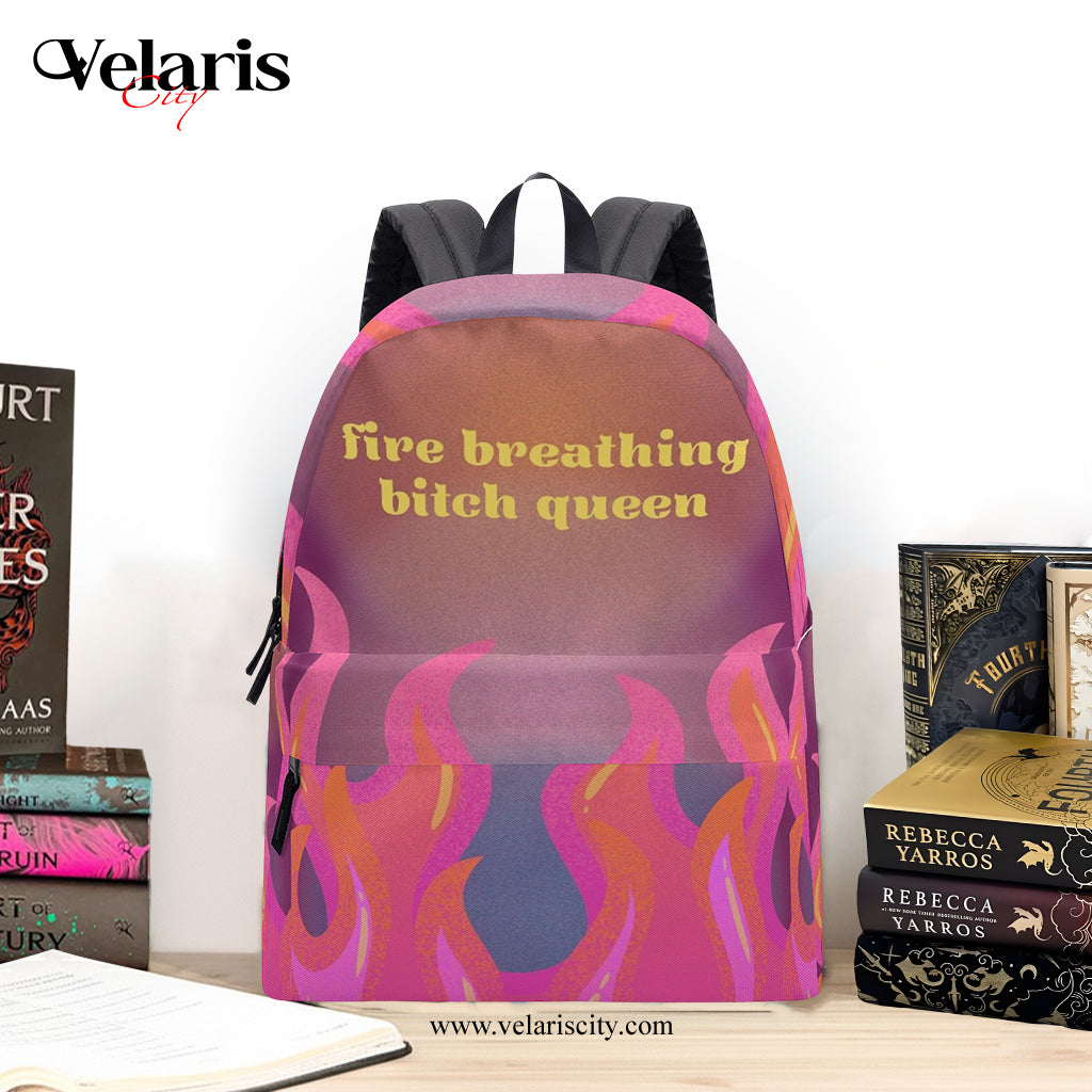 Throne Of Glass Backpack, Fire breathing bitch queen Backpack, Fantasy Aesthetic Book Lover Gift. BPVLR03