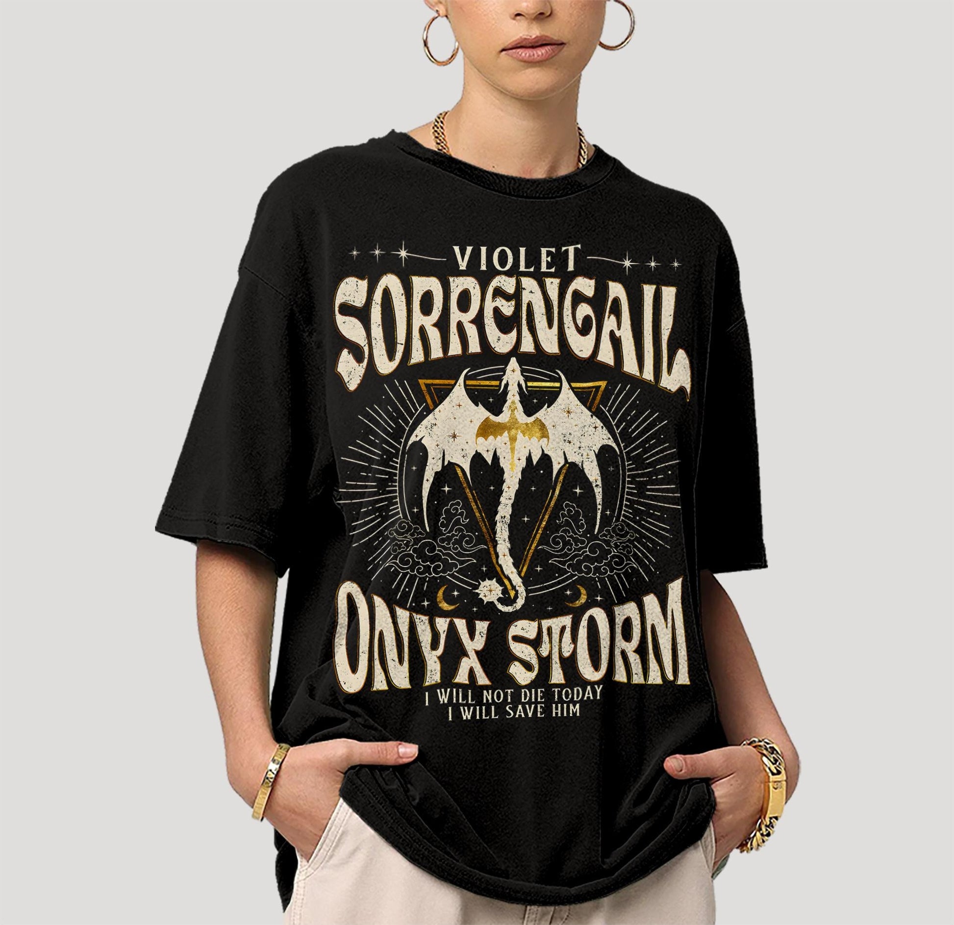 Comfort Colors Violet Sorrengail Onyx Storm Fourth Wing Graphic T-shirt, Unisex Garment-Dyed T-shirt, Gift for Him, Gift for Her CFVLR41