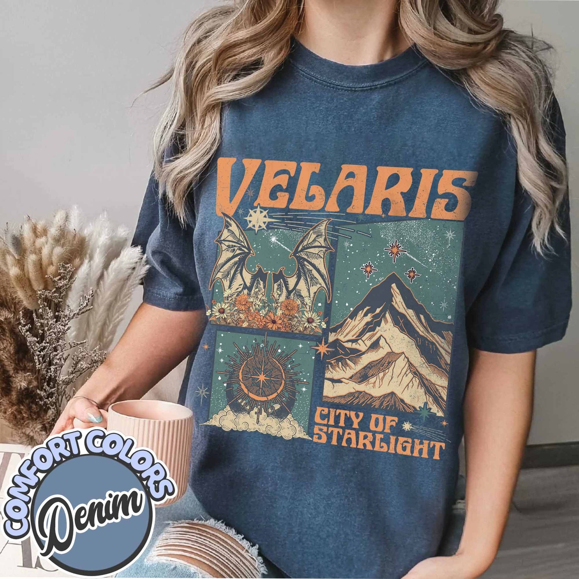 Velaris City of Starlight Acotar Comfort Colors Shirt, the Night Court Shirt, Bookworm Shirt, Court of Thorns and Roses, Acotar Shirt CFVLR52
