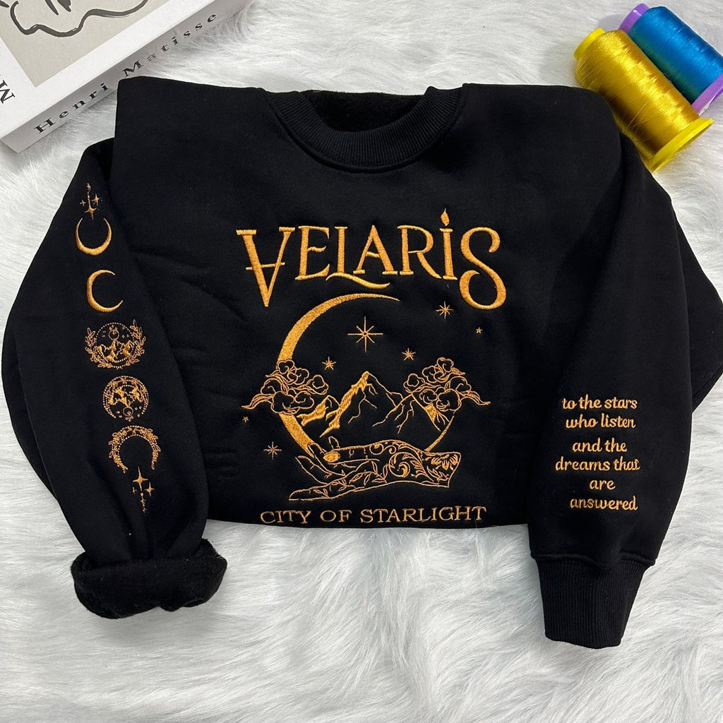Embroidered Velaris Sweatshirt, ACOTA Velaris City Of Starlight Embroidered Shirt, VEMB12
