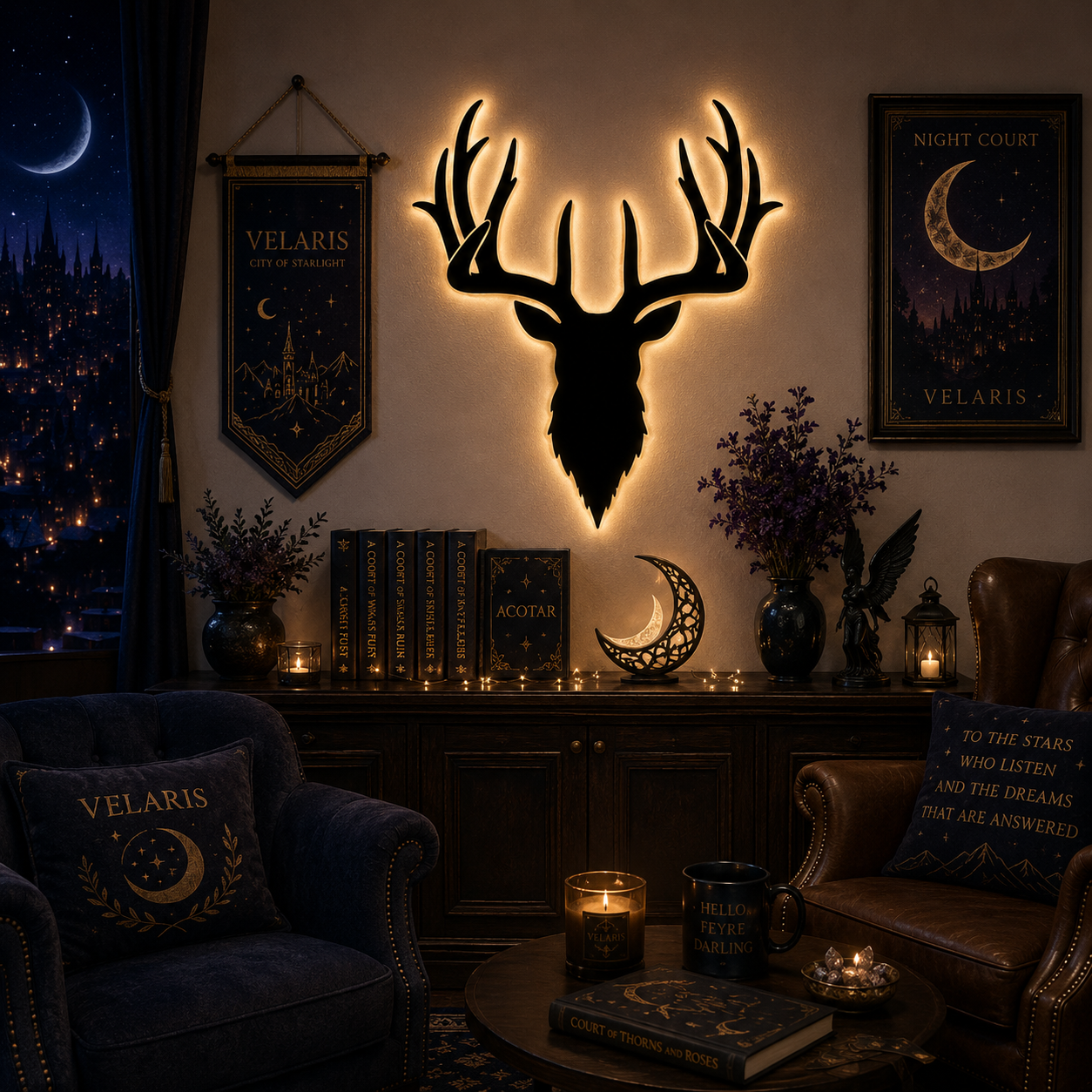 Deer Head Metal Wall Art, Rustic Stag Silhouette Wall Decor, Woodland Cabin Hunting Lodge Decor, Outdoor Metal Wall Sign, MWAVLR02