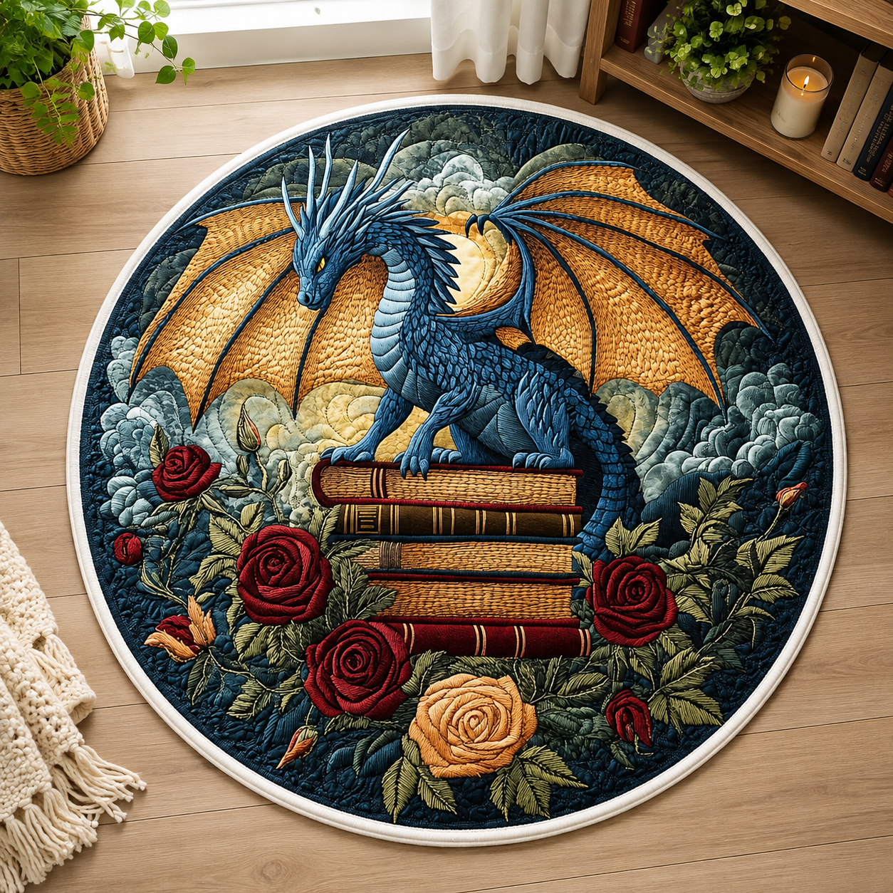 Dragon Heart Quilted Round Mat - QRVLR03