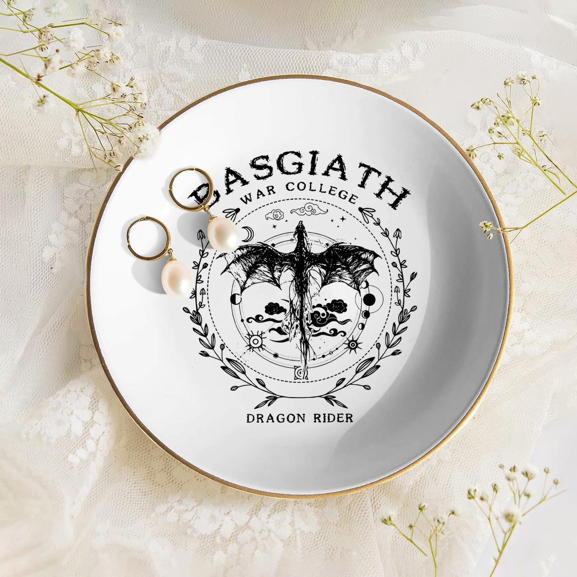 Basgiath War College Jewelry Dish, Dragon Rider Dish, Fourth Wing Trinket Dish, Empyrean Series Ring Dish, Fantasy Reader Decor JDVLR02