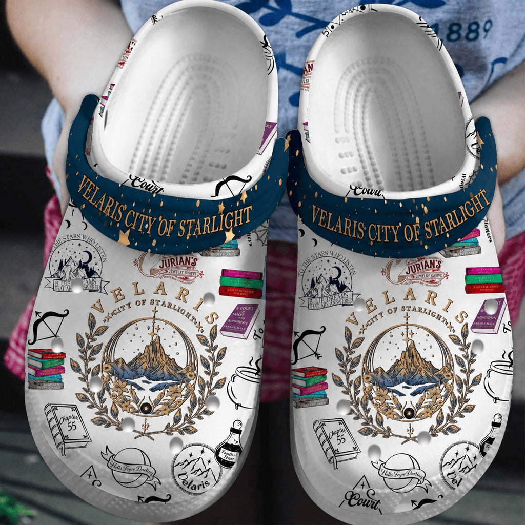Velaris City Of Starlight Clogs Shoes, Acotar Book Lover Shoes, Velaris City Shoes, Bookish Reader Gift, Romantasy Fan Shoes, CRVLR02