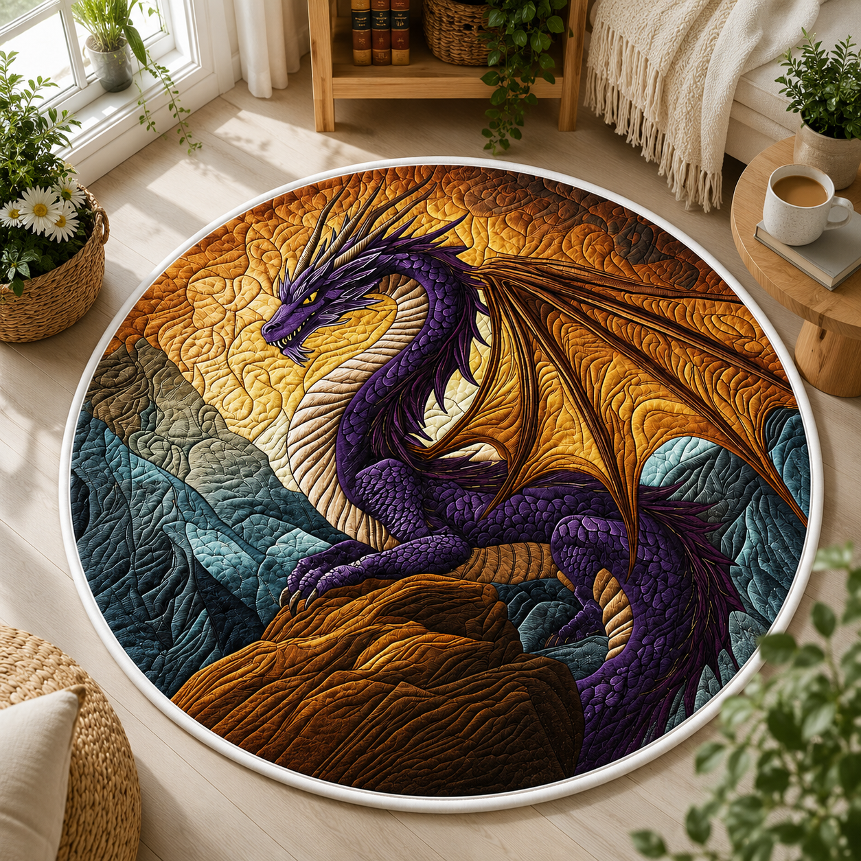 Sapphire Scales Quilted Round Mat - QRVLR10