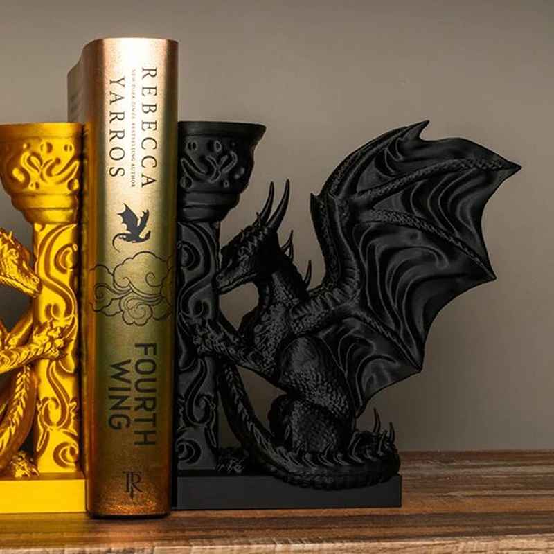 Weird Dragon Bookend, 3D Printed Dragon Bookend, Indispensable Bookshelf Decoration For Fantasy Lovers