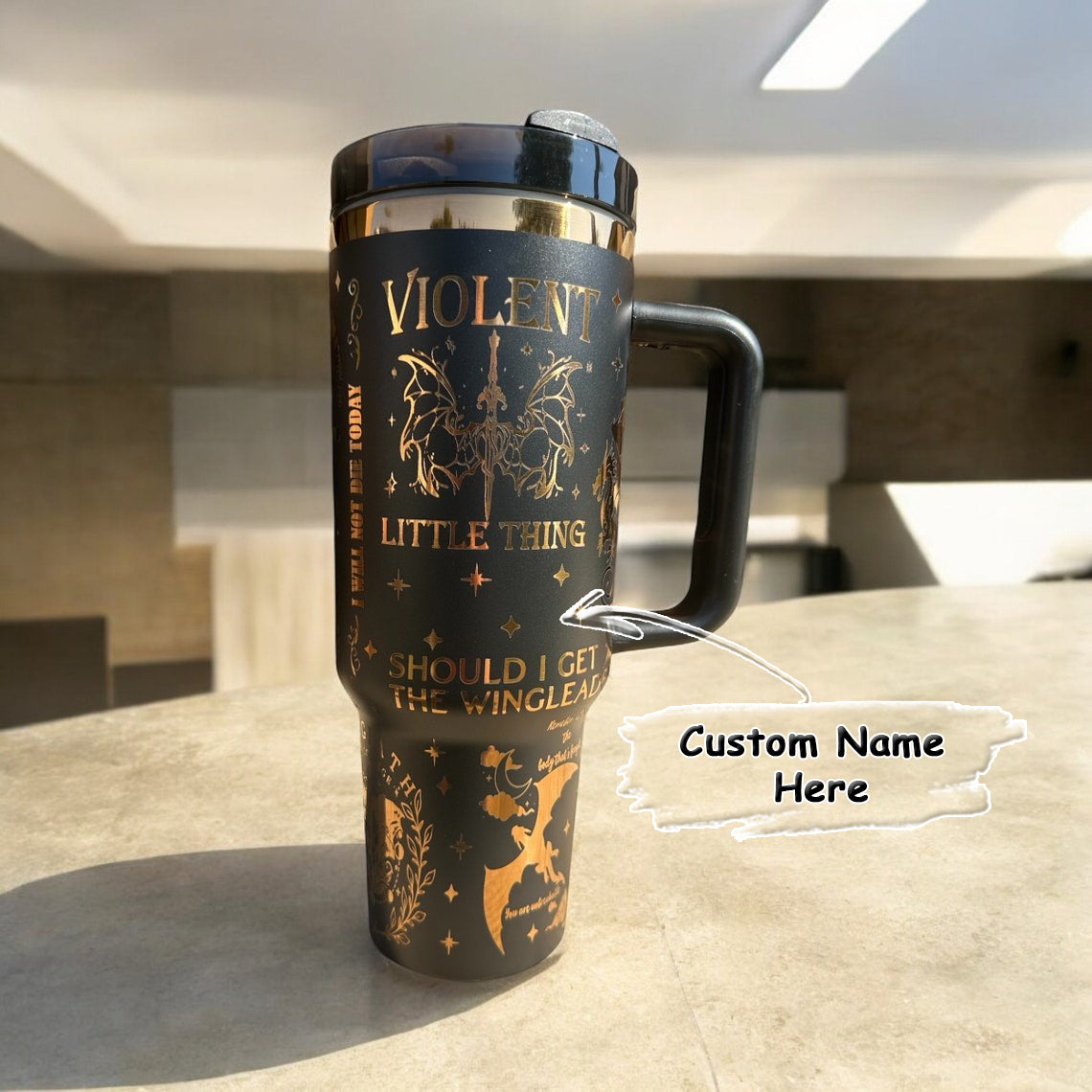 Iron Flame Engraved Tumbler 30oz/40oz, Basgiath Tumbler, Bookish Gift, Fourthwing Tumbler. VLR02