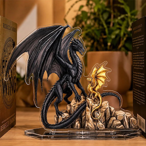 Tairn and Andarna Acrylic Bookend Standee, Fourth Wing Inspired Dragon Bookshelf Decor, Fantasy Reader Gift, Romantasy Book Nook. BSVLAR13