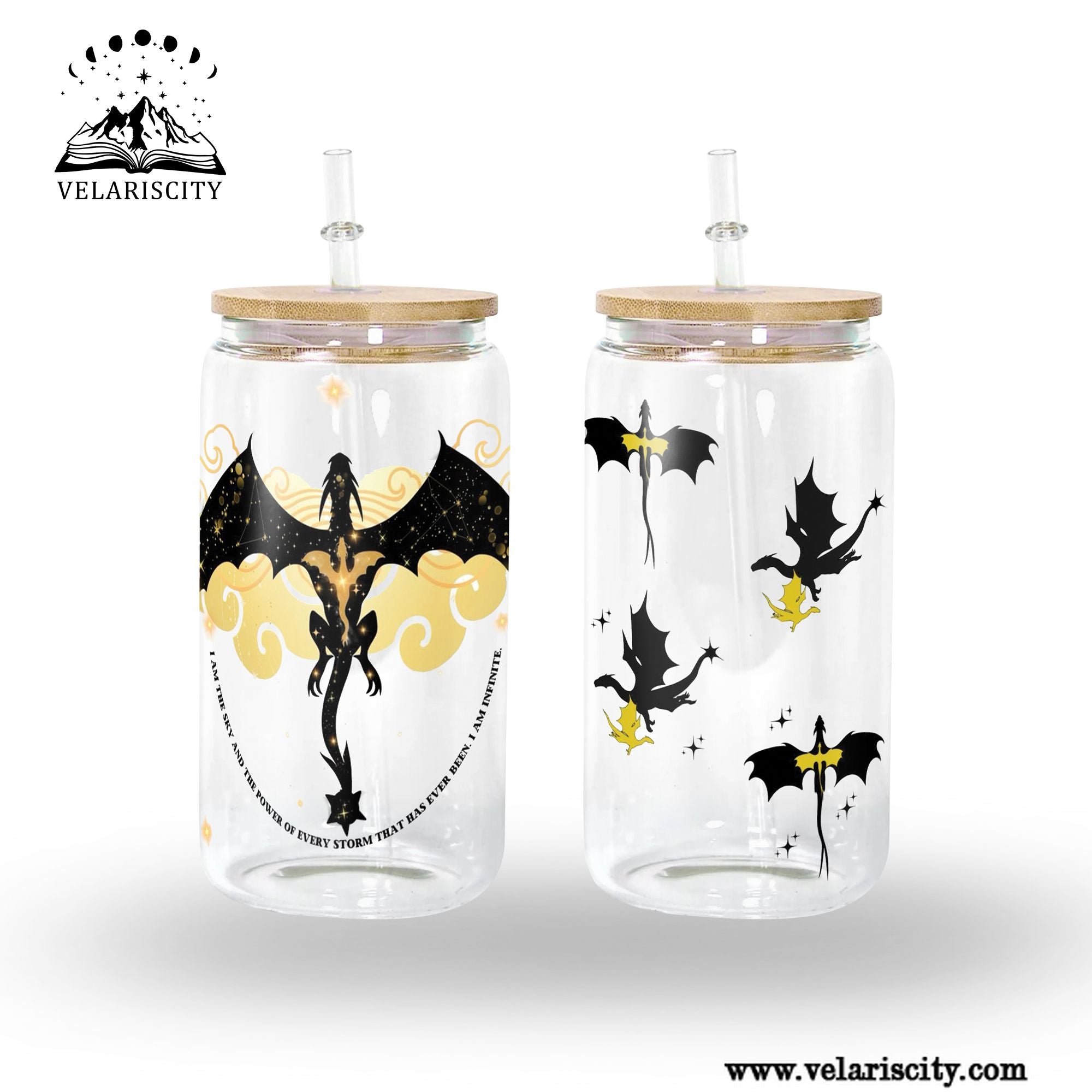 Fourth Wing Dragon Glass Can Cup with Straw, Xaden Riorson Storm Quote Tumbler, Empyrean Bookish Gift GLVLR37