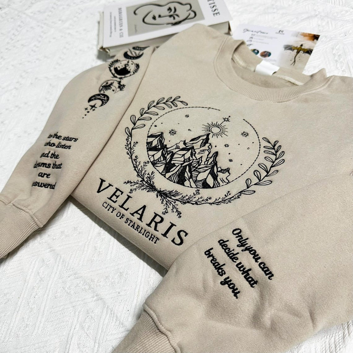 Embroidered Velaris Sweatshirt, ACOTA Velaris City Of Starlight Embroidered Shirt, The Night Court Shirt