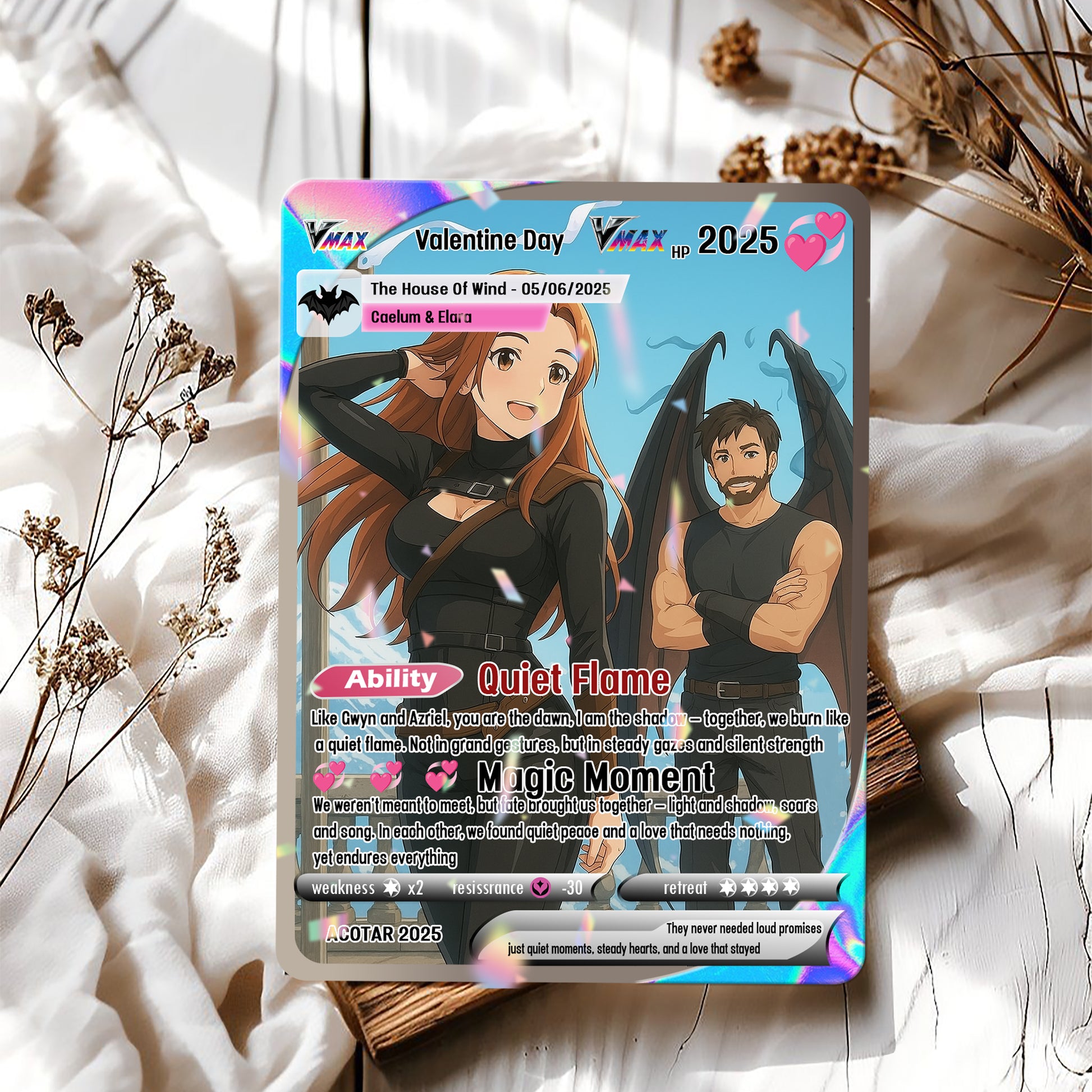 Couple Gift Custom Card, Custom Photo Anime Card, Acotar Card Gift, Velaris City Gift. CVLR023