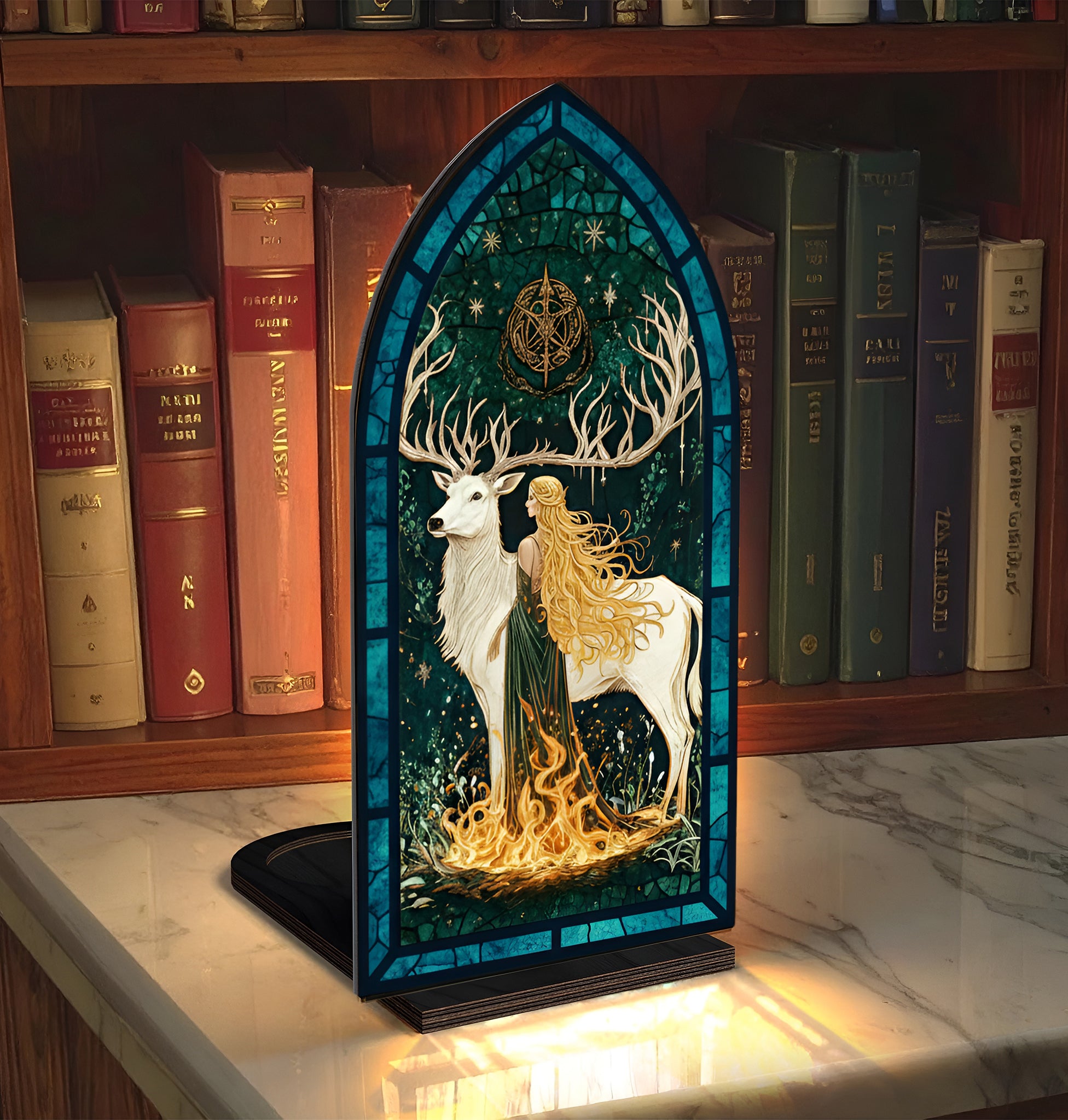 Aelin Throne of Glass Book Nook, Fantasy Decor, Stag and Fire Scene, Cozy Reading Light, Bookish Gift, Magical Home Accent BNVLR23