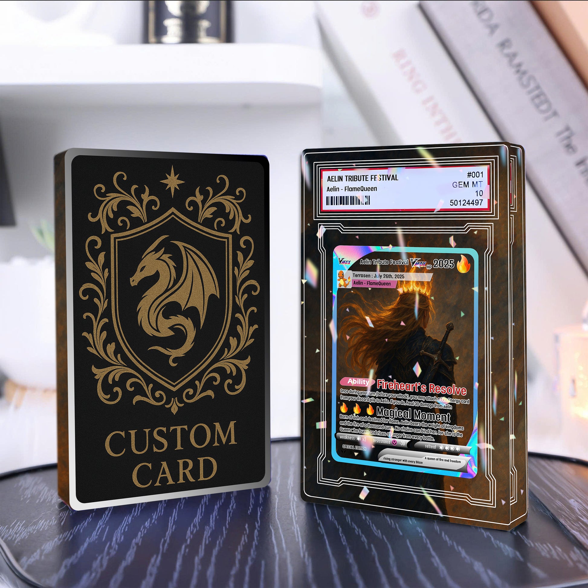 Aelin FlameQueen Acrylic Block, Throne of Glass Fanart, Fire-Themed Gift, Fantasy Decor for Book Lovers & Collectors ABVLR03