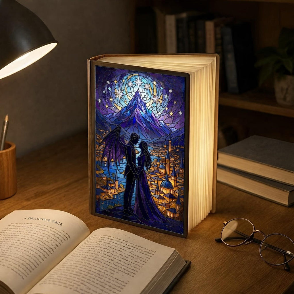 Feyre Rhysand Velaris Book Lamp, Acotar Inspired Night Light, Romantic Fantasy Reader Gift, Starfall Room Decor, Velaris City Of Starlight BLVLR03