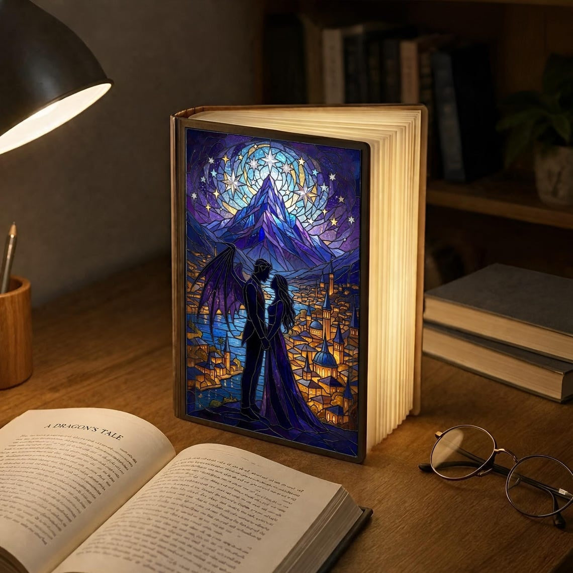 Feyre Rhysand Velaris Book Lamp, Acotar Inspired Night Light, Romantic Fantasy Reader Gift, Starfall Room Decor, Velaris City Of Starlight BLVLR03