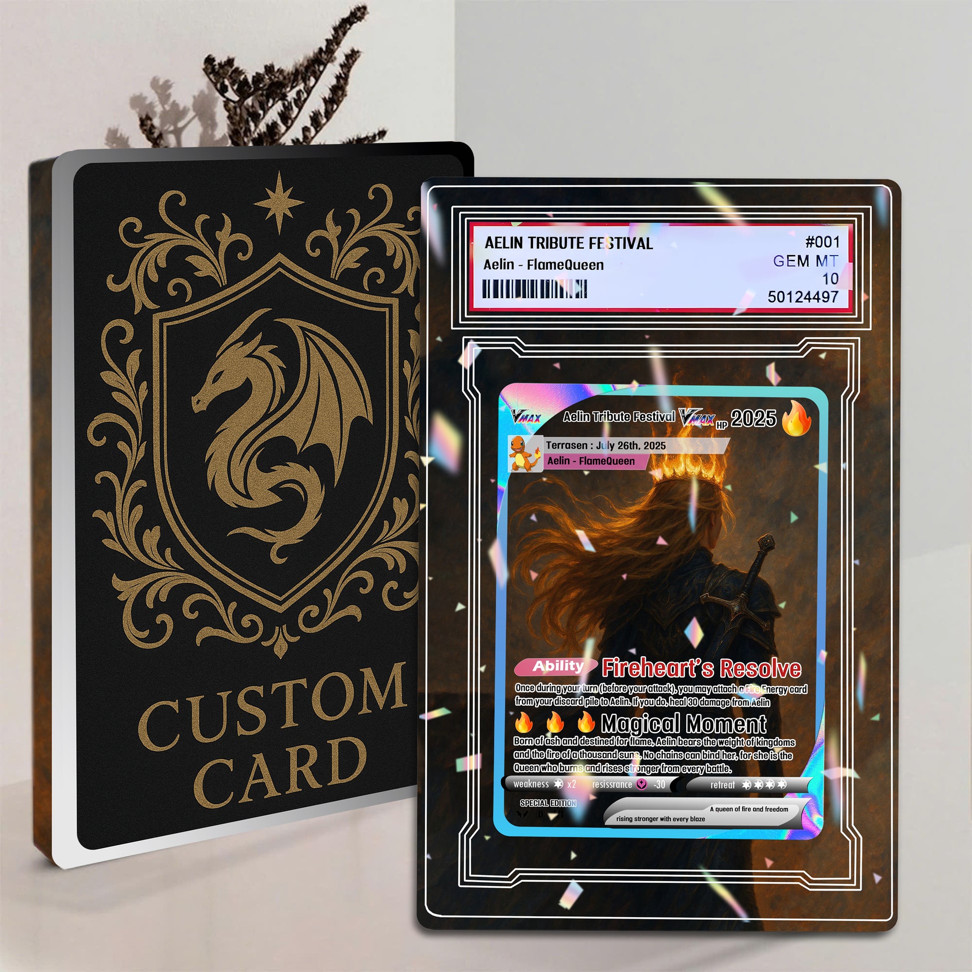Aelin FlameQueen Acrylic Block, Throne of Glass Fanart, Fire-Themed Gift, Fantasy Decor for Book Lovers & Collectors ABVLR03