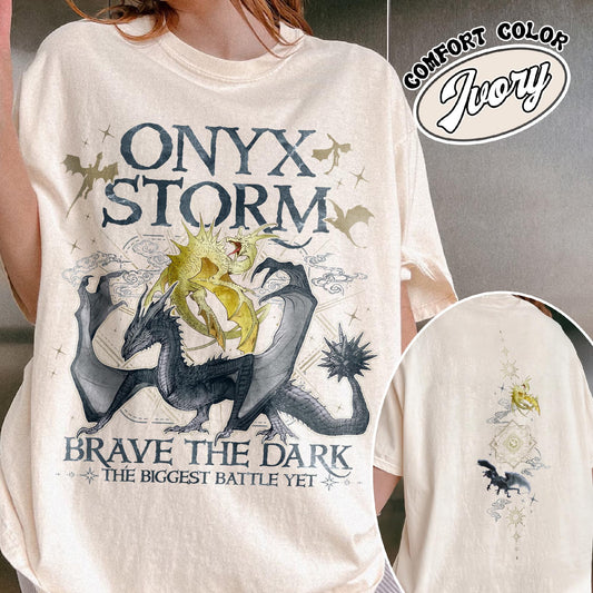 Comfort Colors Onyx Storm Brave the Dark Comfort Colors Shirt, Fourth Wing Series Shirt, Dragon Rider Shirt, Basgiath War College Shirt, Violet Sorrengail CFVLR42