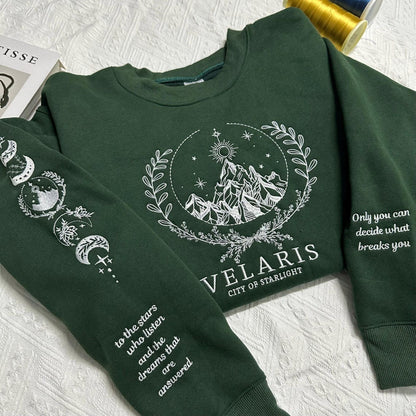 Embroidered Velaris Sweatshirt, ACOTA Velaris City Of Starlight Embroidered Shirt, The Night Court Shirt