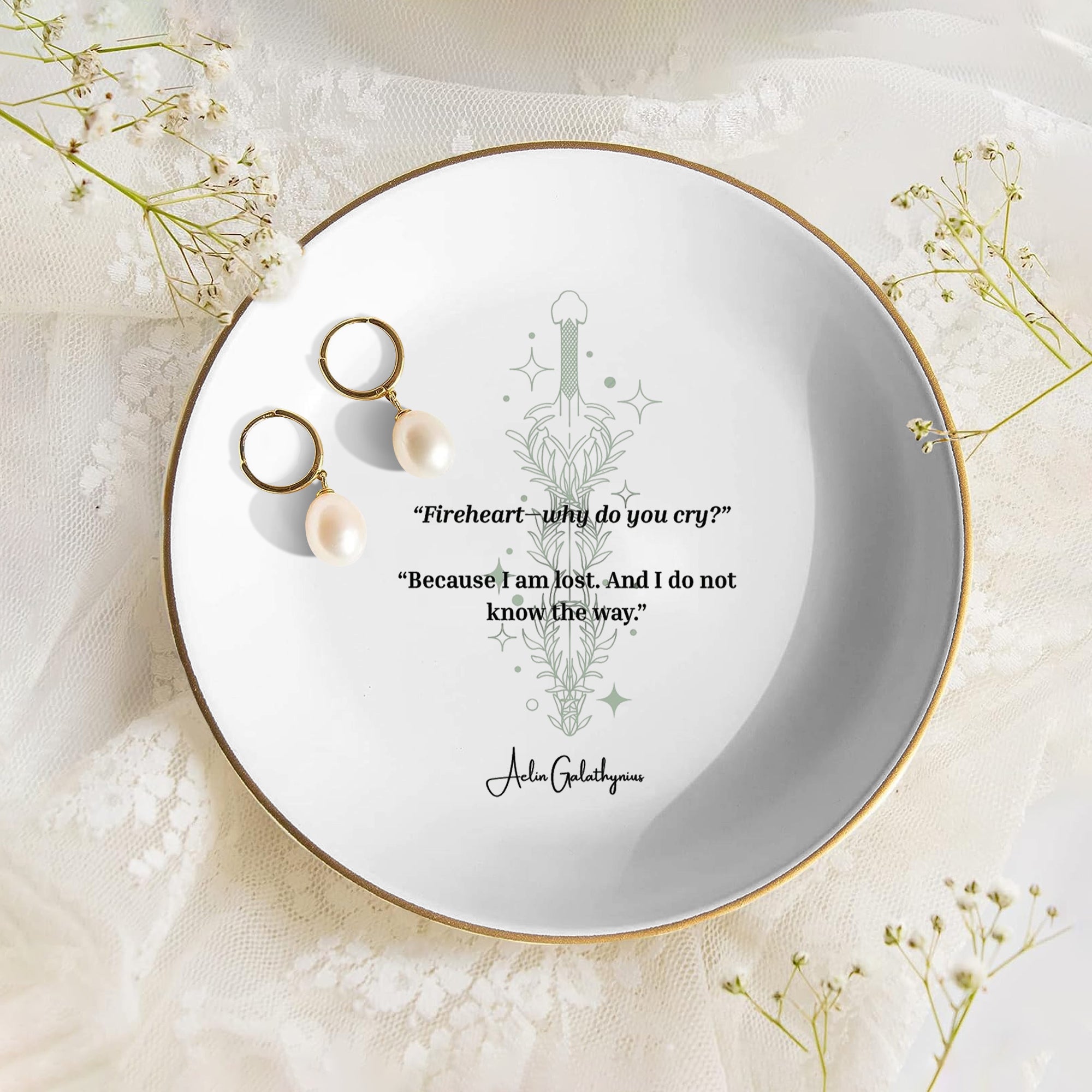 Aelin Galathynius Jewelry Dish, Sword Design, Ceramic Ring Dish, Fantasy Reader Decor JDVLR03