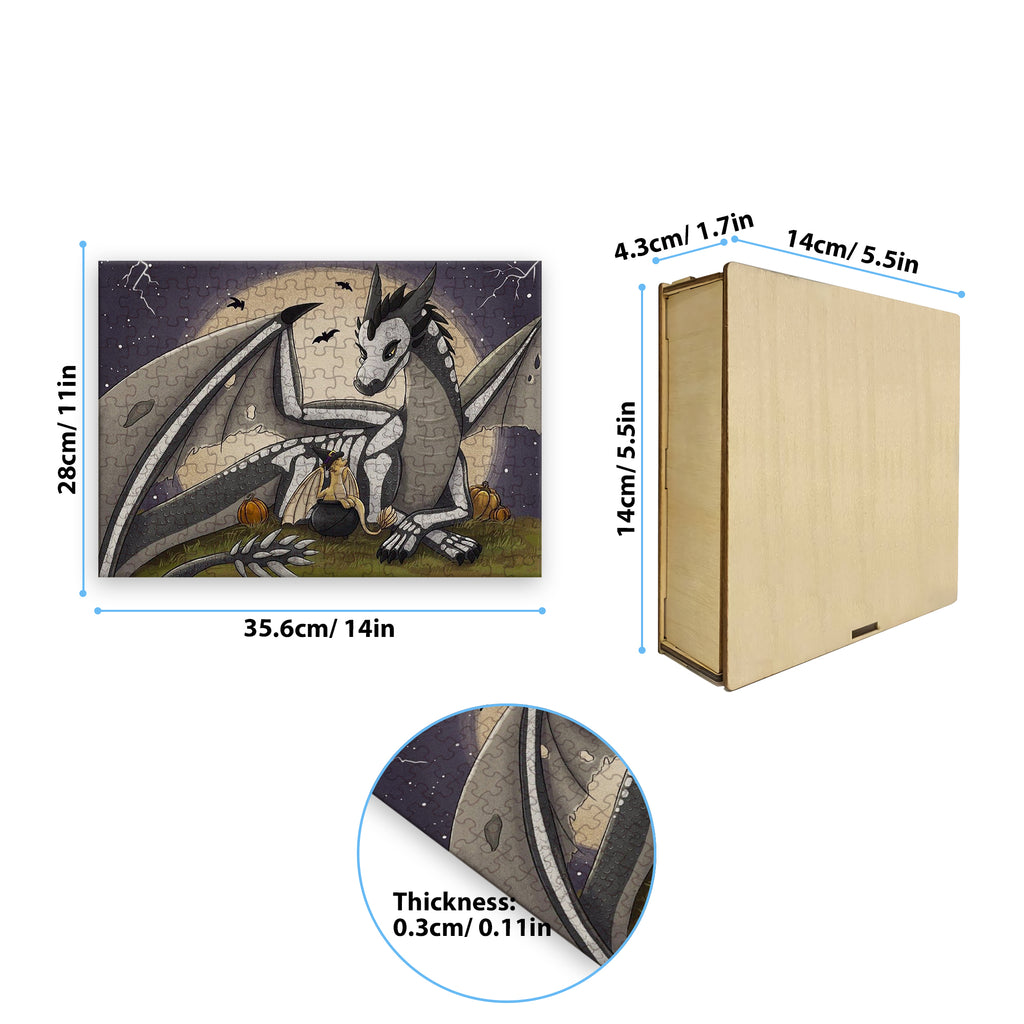 Fourth Wing Puzzle Tairn & Andarna Dragons, Fantasy Wooden Jigsaw Puzzle Bookish Gift for Dragon Lovers PVLR03