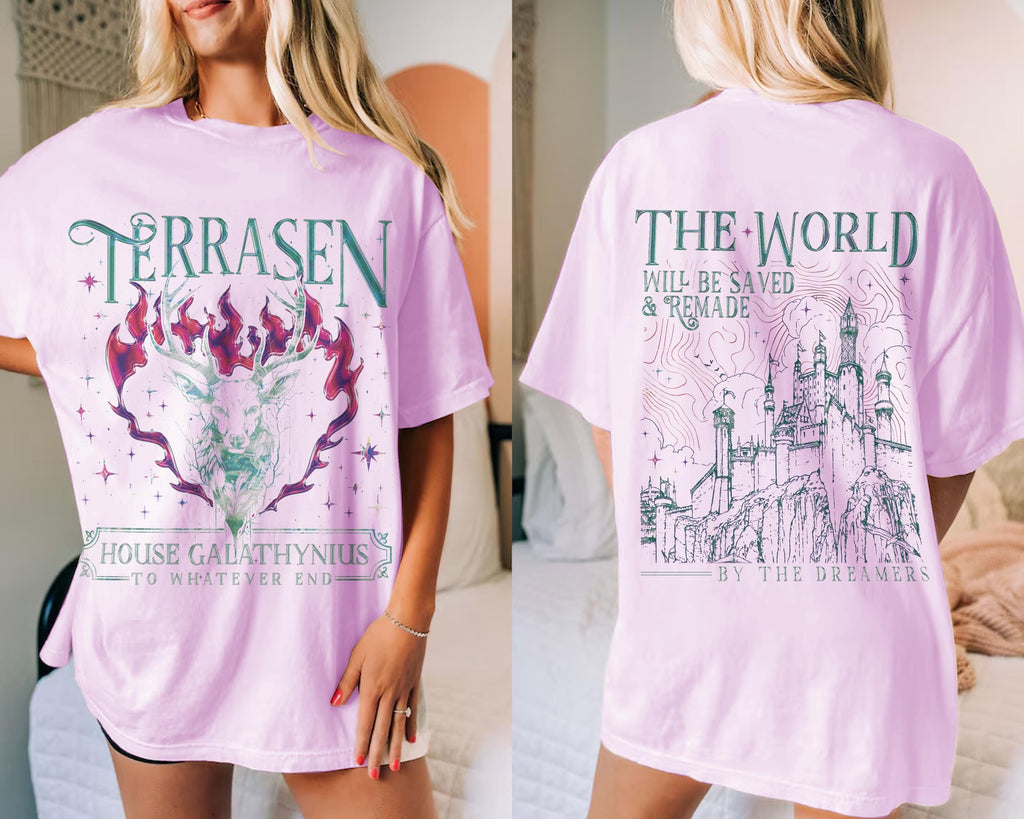 Comfort Colors Terrasen Shirt, Throne of Glass SJM T-Shirt, House Galathynius Bookish Tee, To Whatever End Shirt, Fantasy Reader Gift CFVLR73