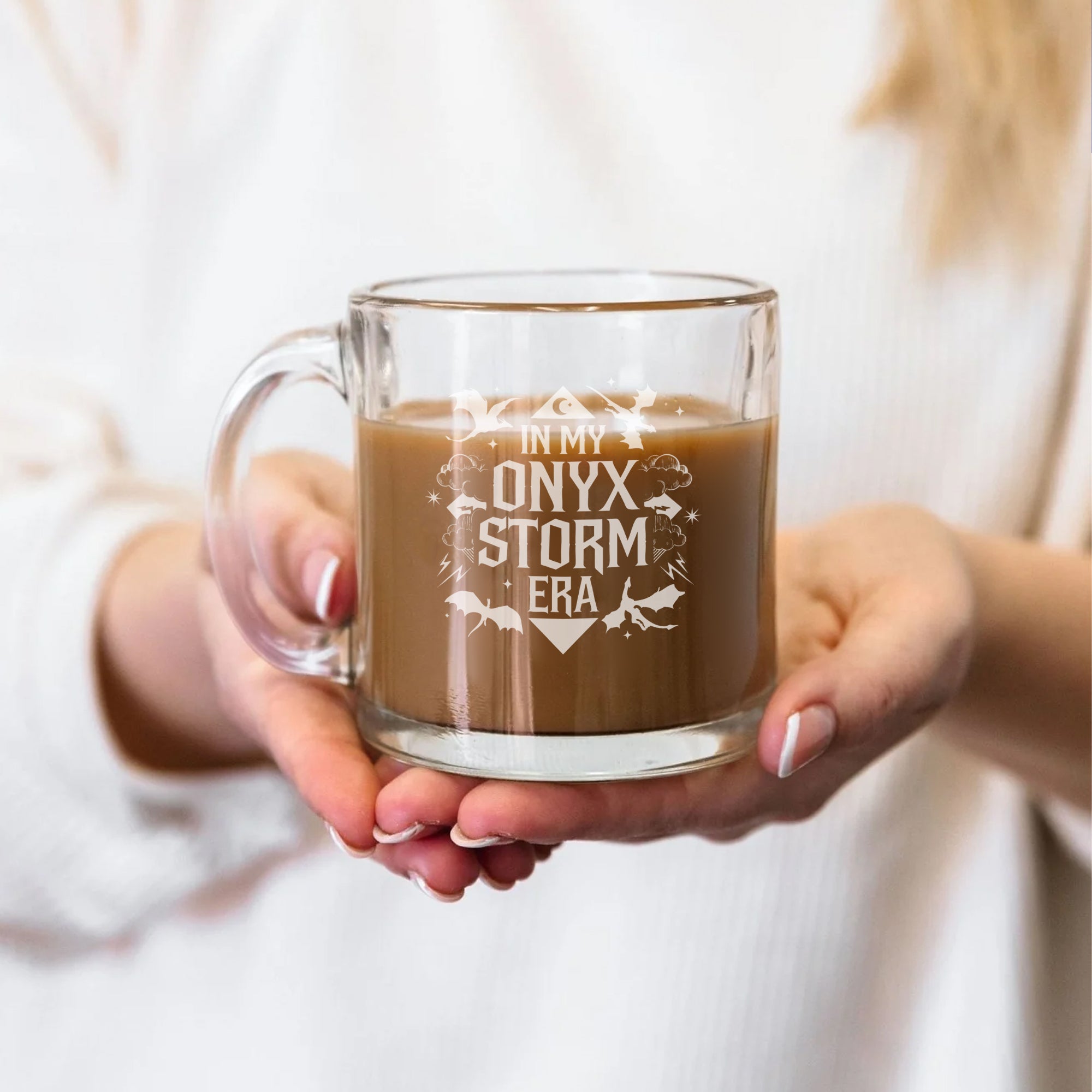 In My Storm Era Pint Glass, Dragon Fantasy Beer Cup, Dark Bookish Bar Glass, Cozy Pub Drinkware, Reader Gift, BGVLR03