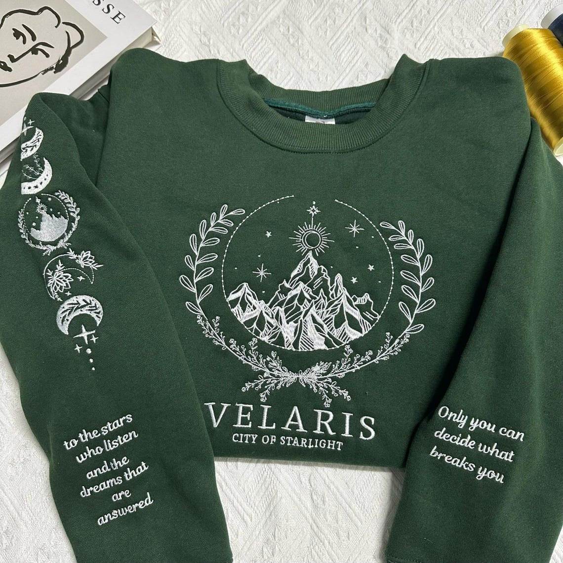 Embroidered Velaris Sweatshirt, ACOTA Velaris City Of Starlight Embroidered Shirt, The Night Court Shirt