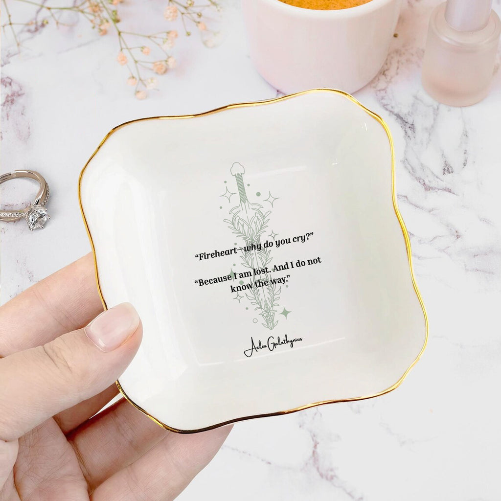 Aelin Galathynius Jewelry Dish, Sword Design, Ceramic Ring Dish, Fantasy Reader Decor JDVLR03