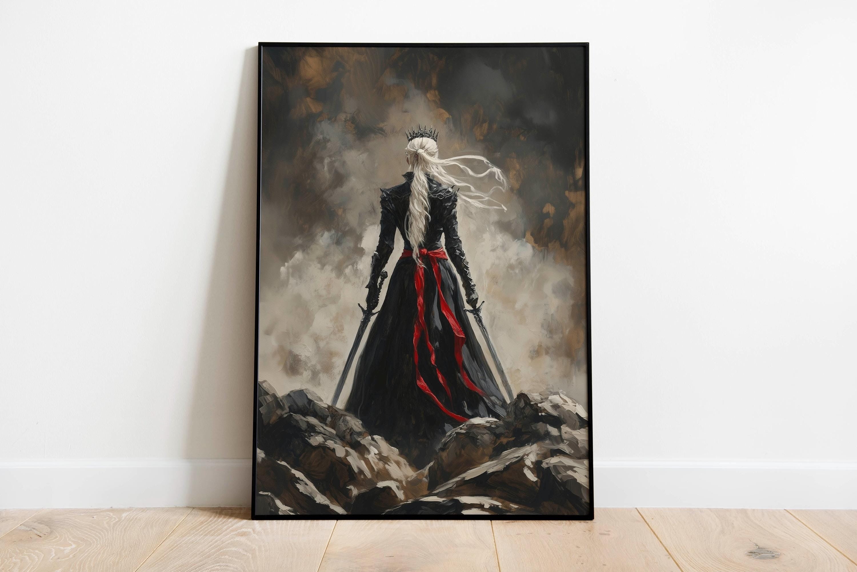 Throne of Glass Silhouette Poster Set of 3, Manon Blackbeak, Dorian Havilliard, Aelin Galathynius Art Prints, Sarah J Maas Wall Decor VLRP46