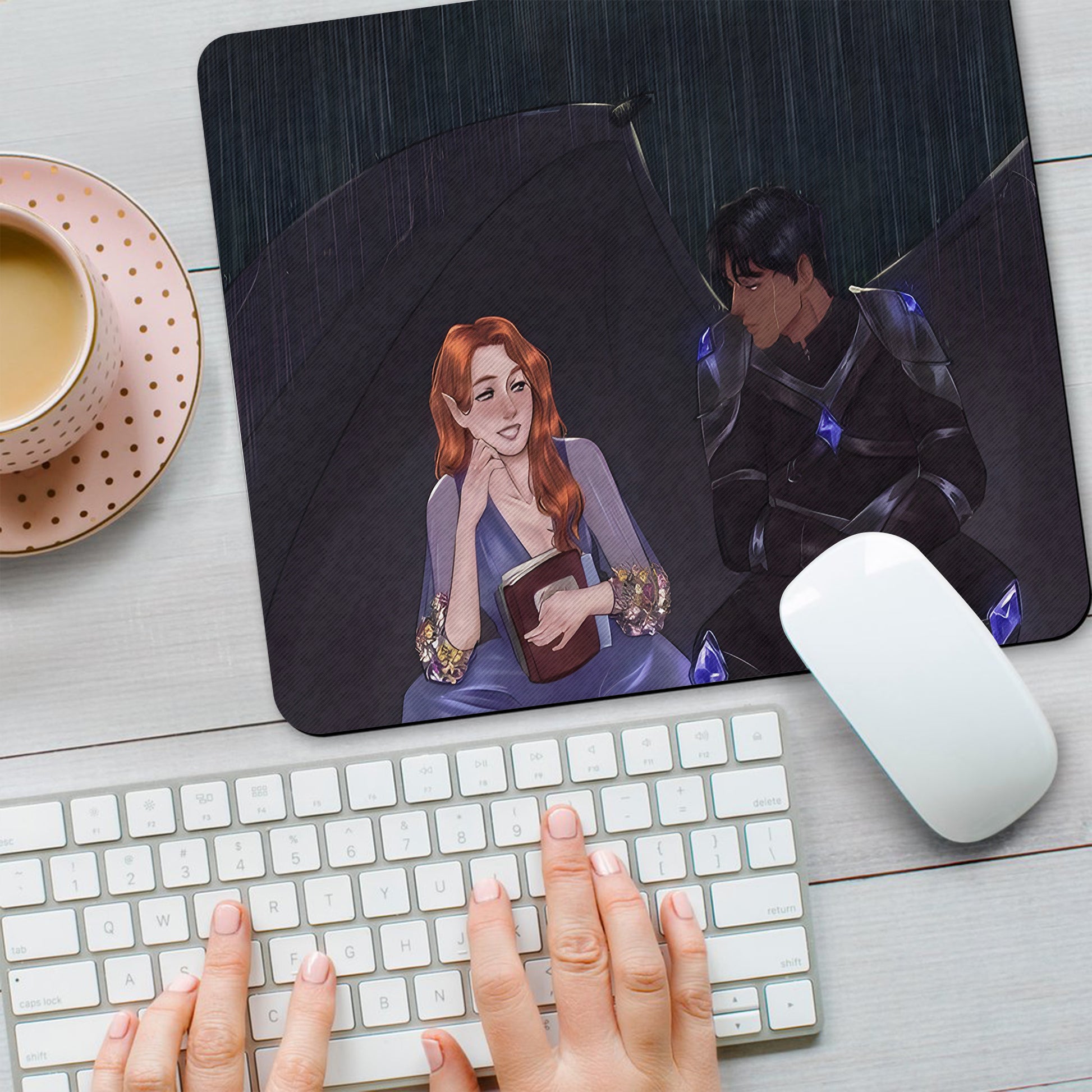 Nesta and Cassian Desk Mat, ACOTAR Desk Pad, Large Gaming Mouse Pad, Court of Nightmares Fan Art Gift for Fan DMVLR30