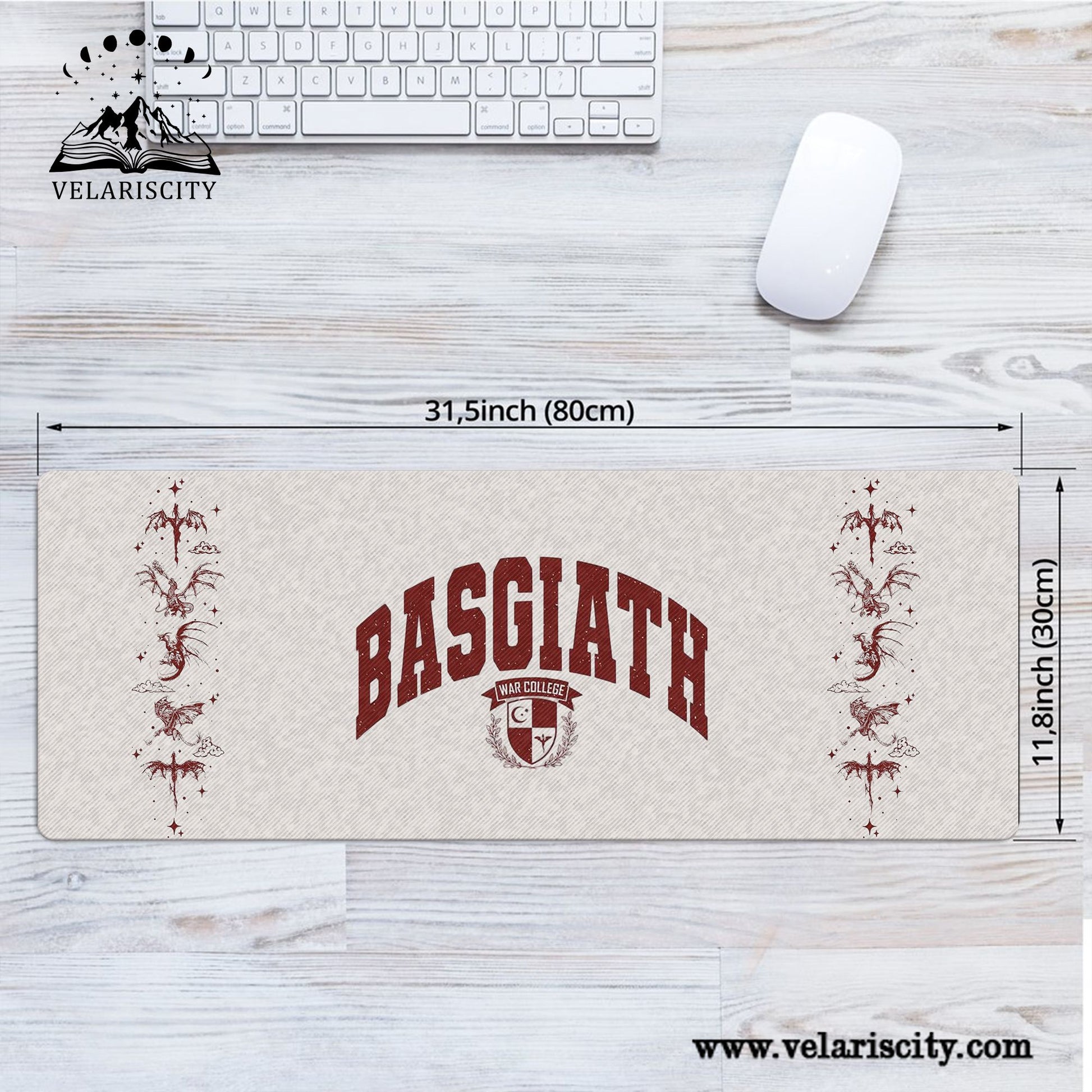 Basgiath War College Desk Mat, Fourth Wing Dragon Riders Mouse Pad, Empyrean Series Large Desk Pad DMVLR11