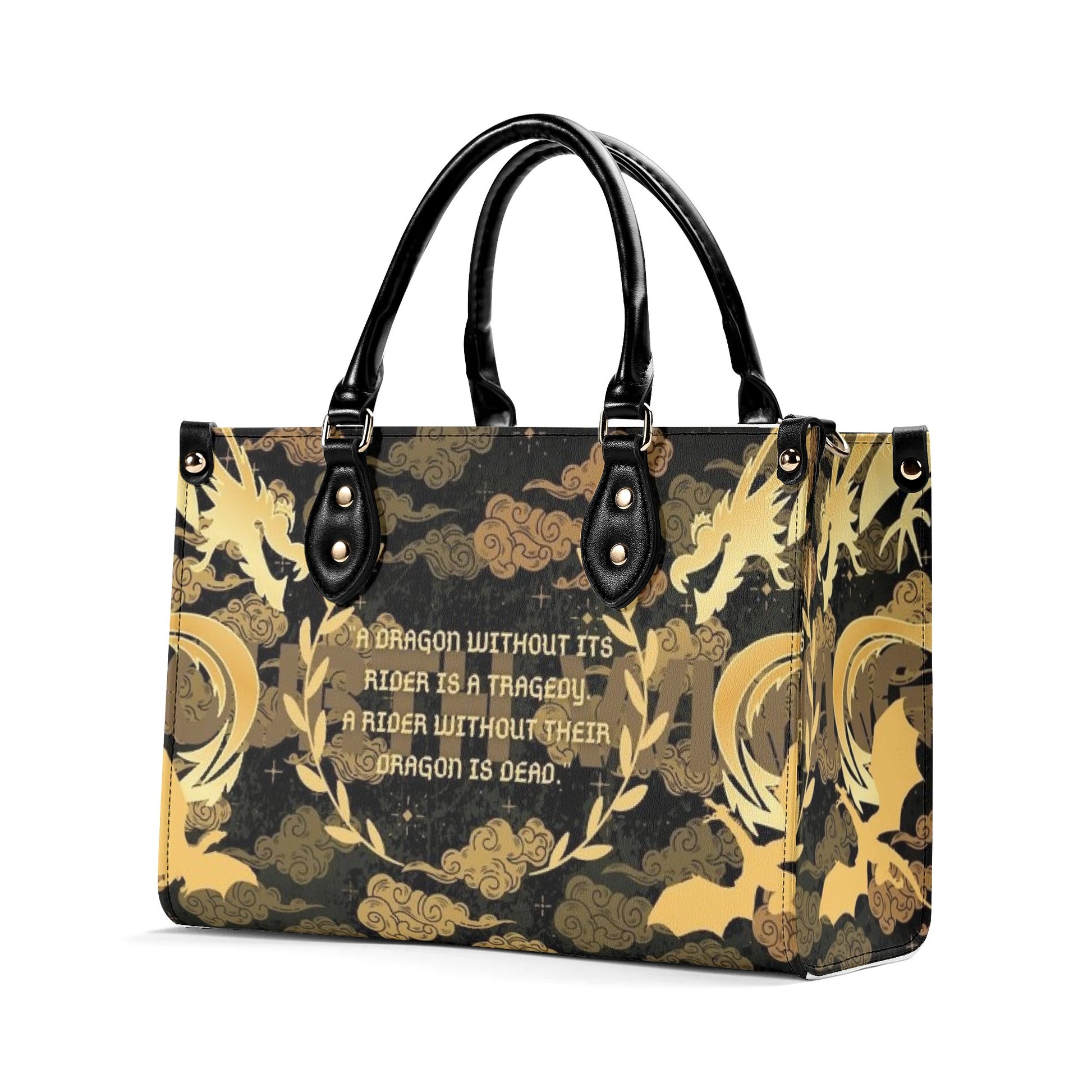 Forth Wing Quotes Leather Bag, Forth Wing Inspired Bag, Personalized Leather Bag, Fantasy Leather Handbag, Perfect Gift for Women. HBVLR31