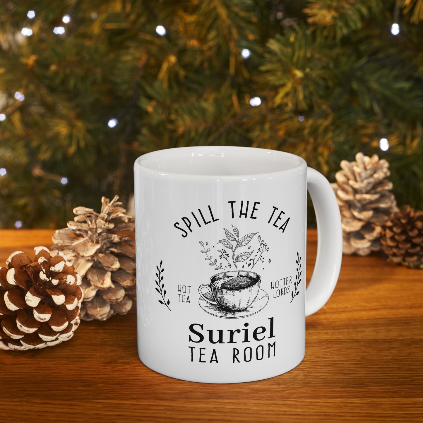 Suriel Tea Room Book Mug, Spill The Tea, ACOTAR Merch Night Court Bookish Mug, Book Themed Gifts, Velaris Mug Rhysand Bookish Gifts Literary MGVLR30