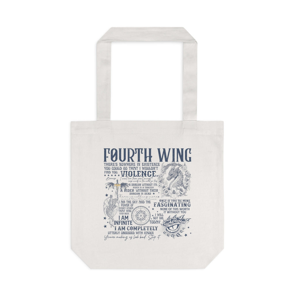 Fourth Wing Tote Bag – Rebecca Yarros Inspired Bookish Gift, Fantasy Quote Canvas Bag, Book Lover Aesthetic Bag TBVLR30