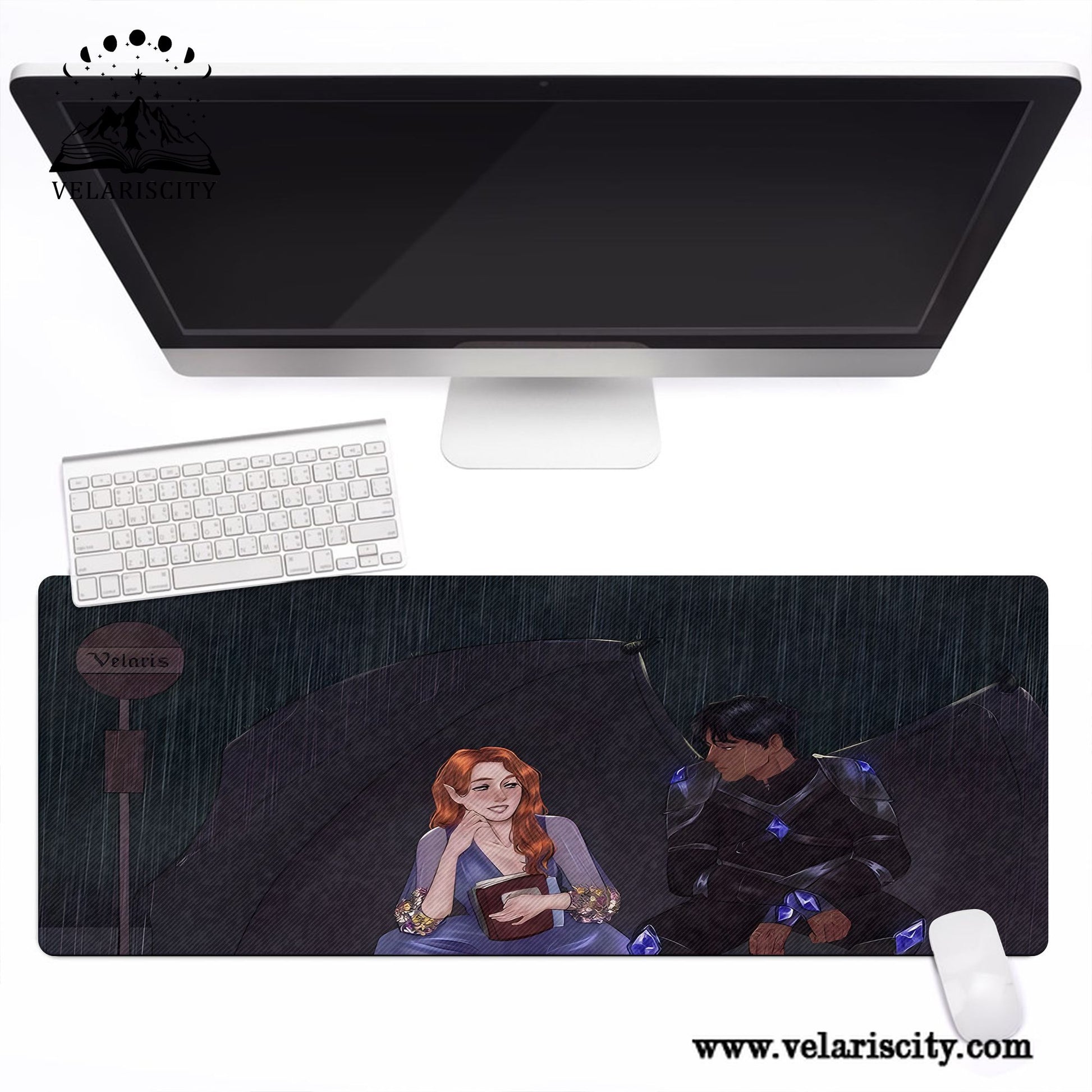 Nesta and Cassian Desk Mat, ACOTAR Desk Pad, Large Gaming Mouse Pad, Court of Nightmares Fan Art Gift for Fan DMVLR30