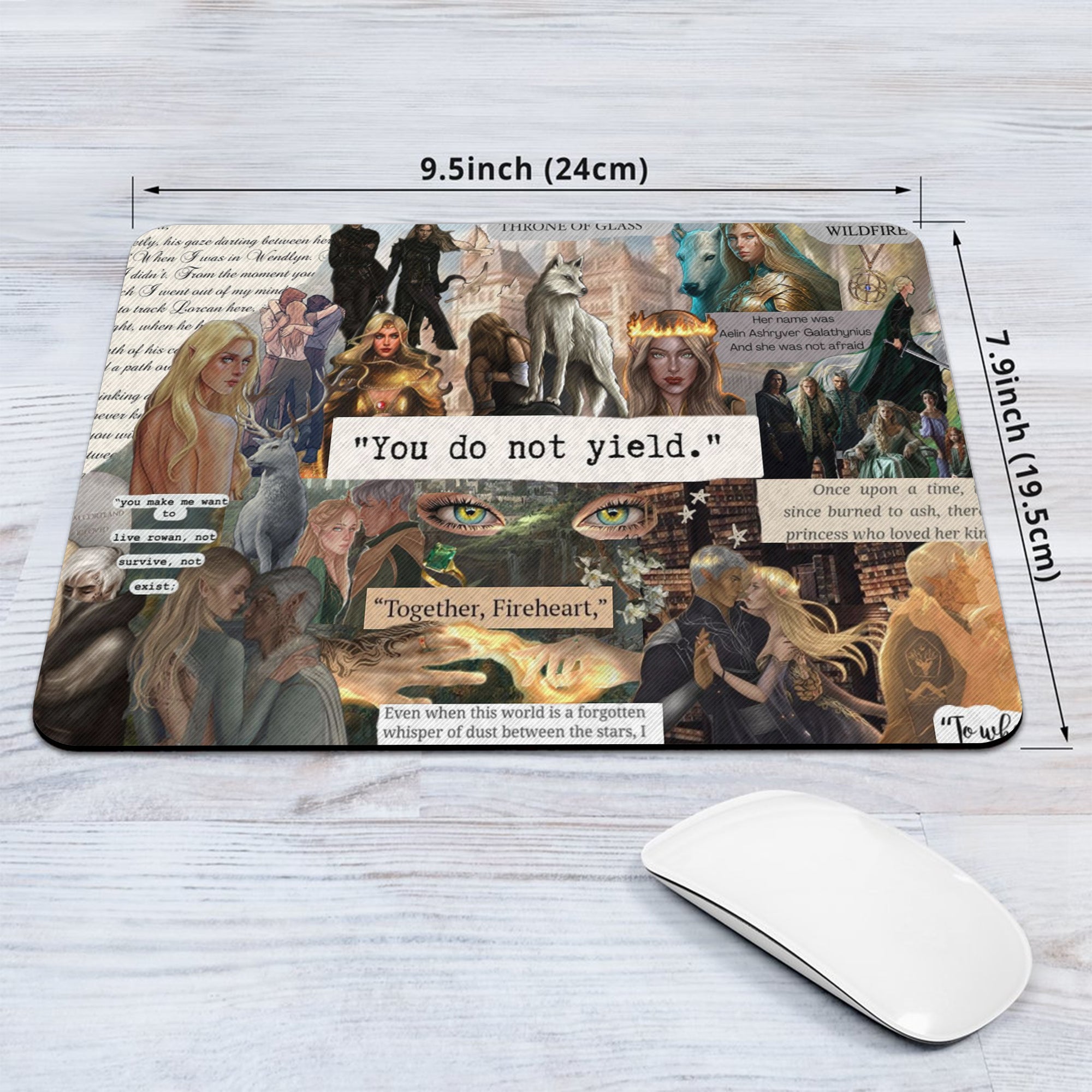 Throne of Glass Desk Mat, Aelin Galathynius Fireheart Desk Pad, Large Gaming Mouse Pad, Sarah J Maas Bookish Gift for Readers DMVLR31